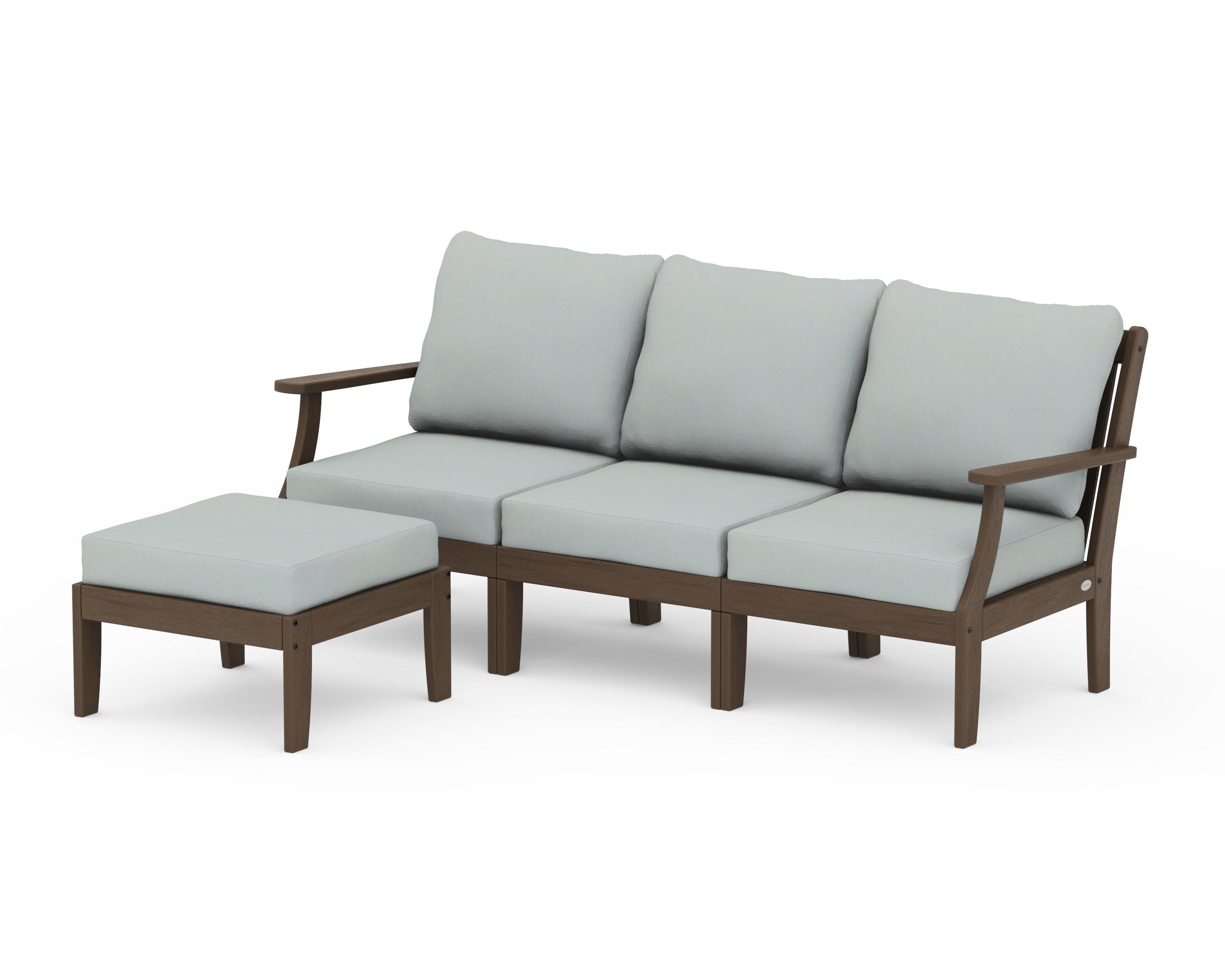 Braxton Modular 4-Piece Deep Seating Set with Ottoman in Kona / Spa