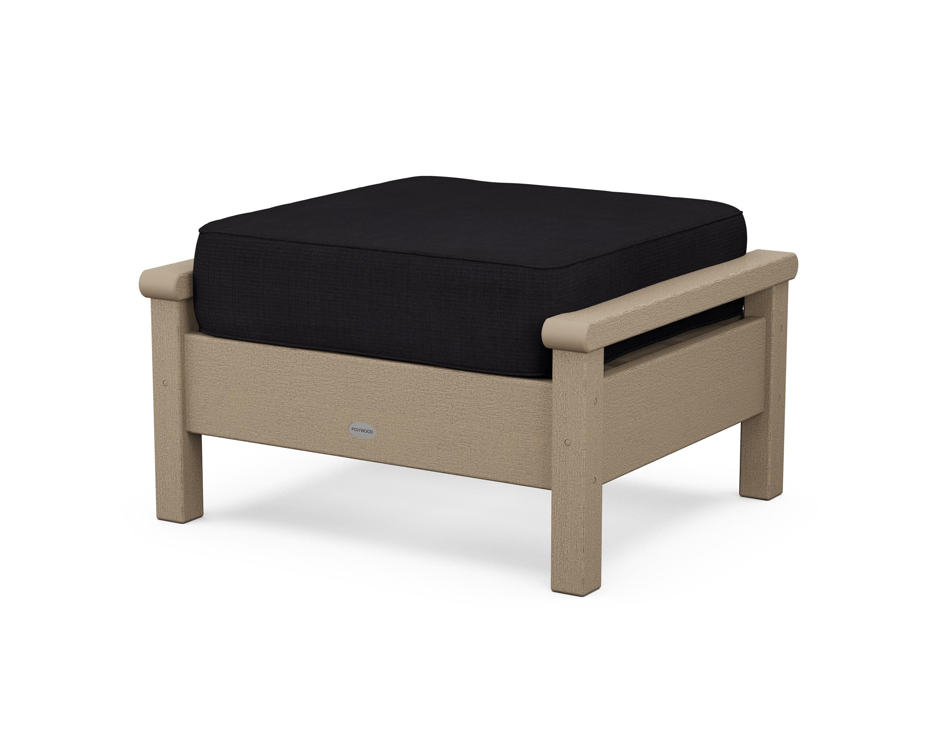Harbour Deep Seating Ottoman in Vintage Sahara / Midnight Linen