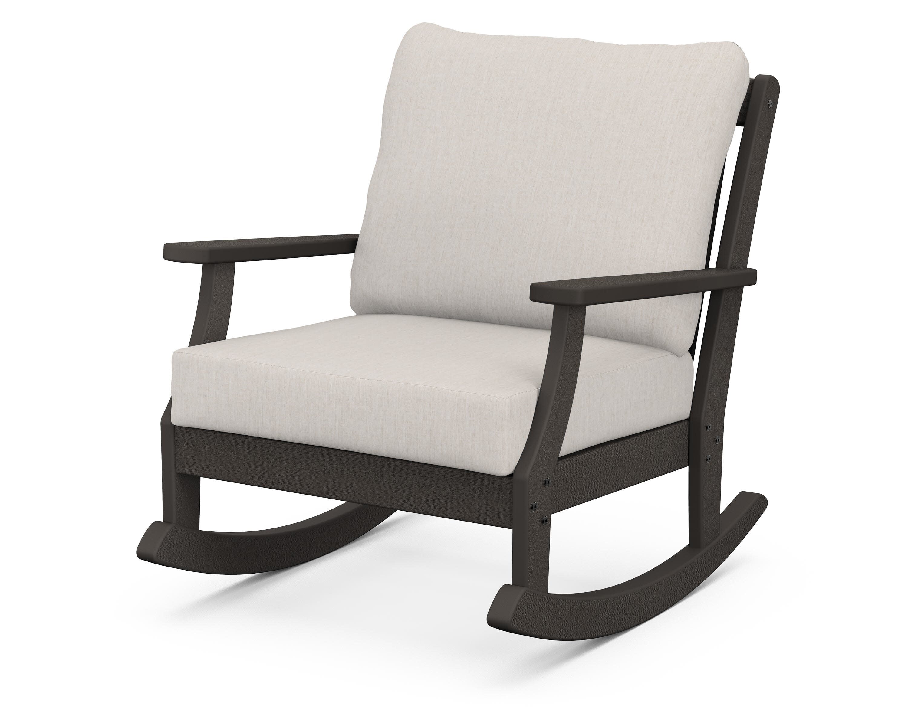 Braxton Deep Seating Rocking Chair in Vintage Coffee / Cast Ash