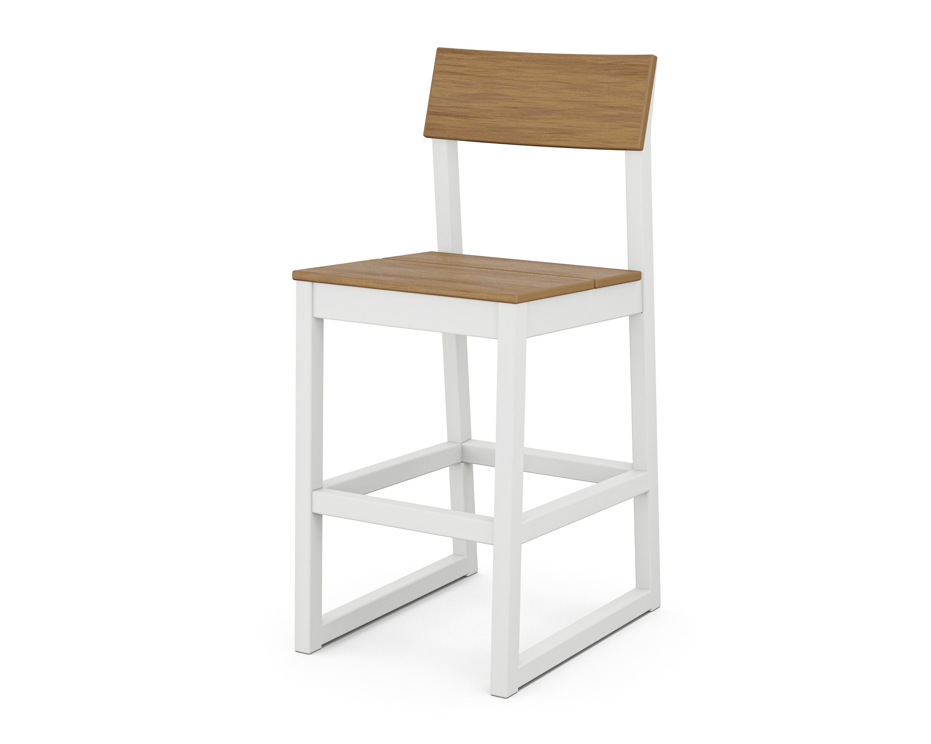 EDGE Bar Side Chair in White / Natural