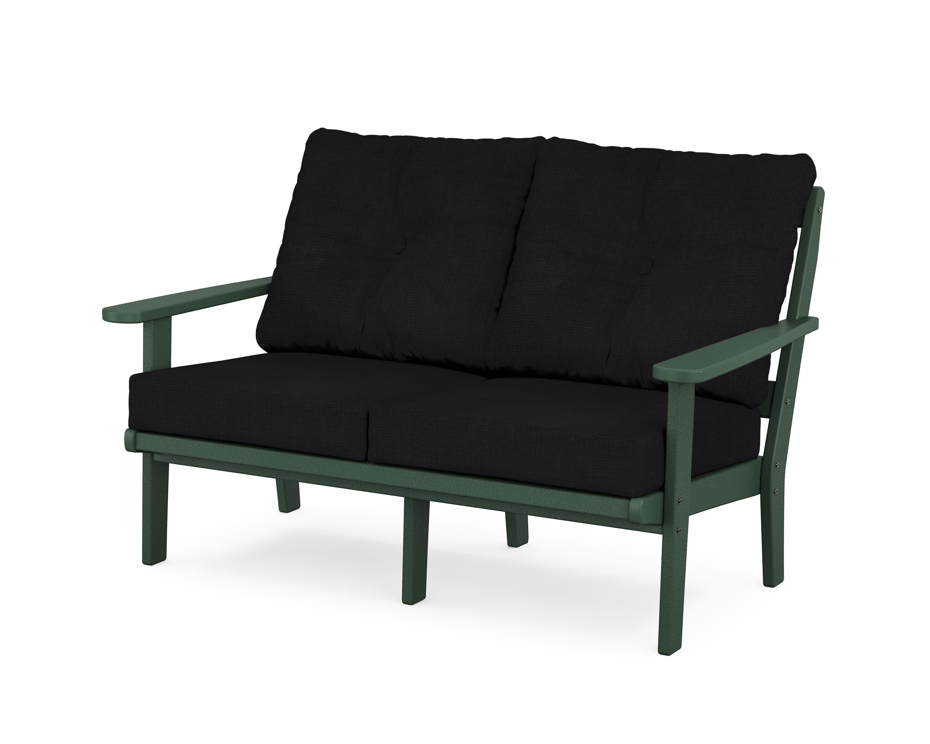Mission Deep SeatingLoveseat in Green / Midnight Linen