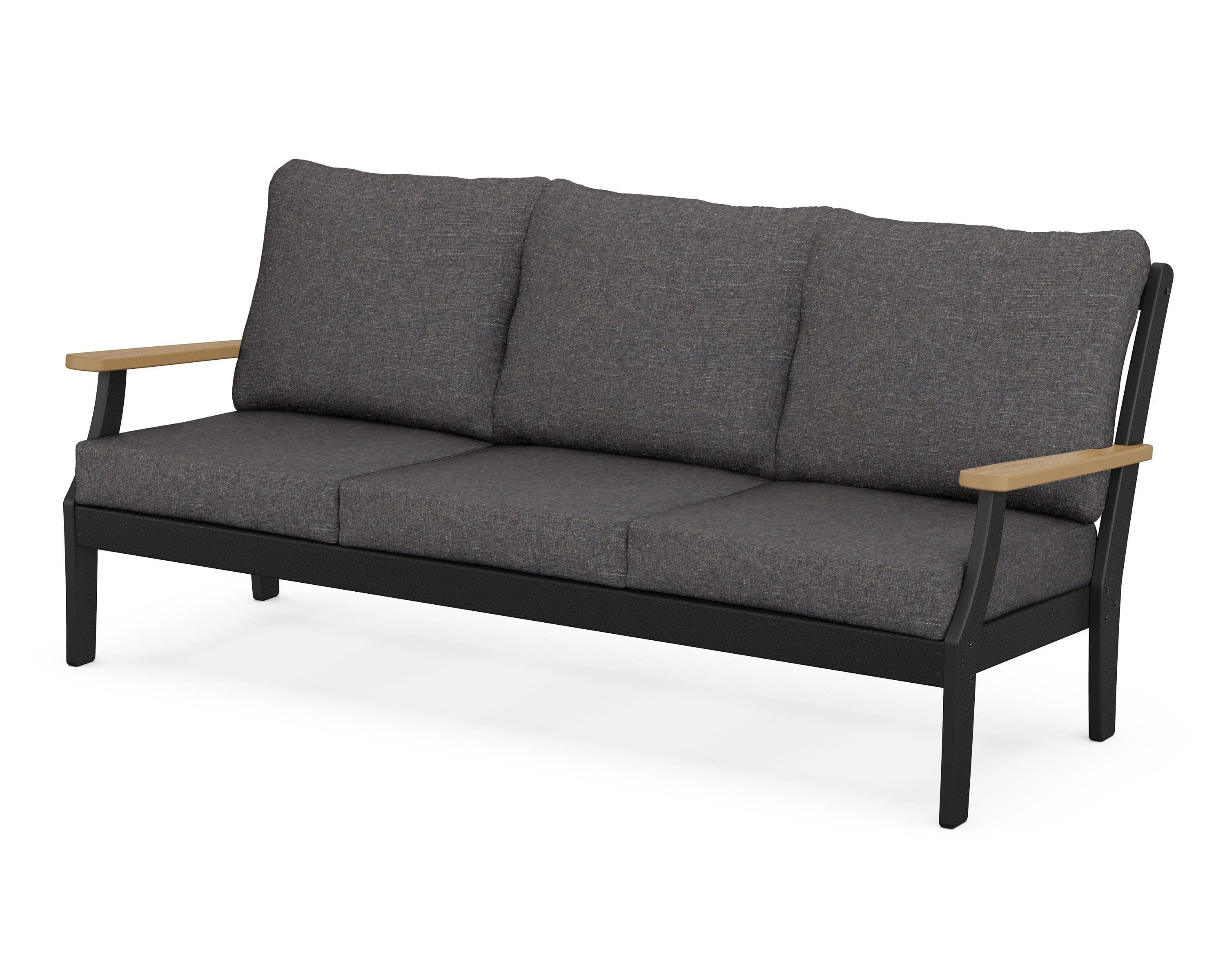 Braxton Deep Seating Sofa in Black / Natural / Ash Charcoal