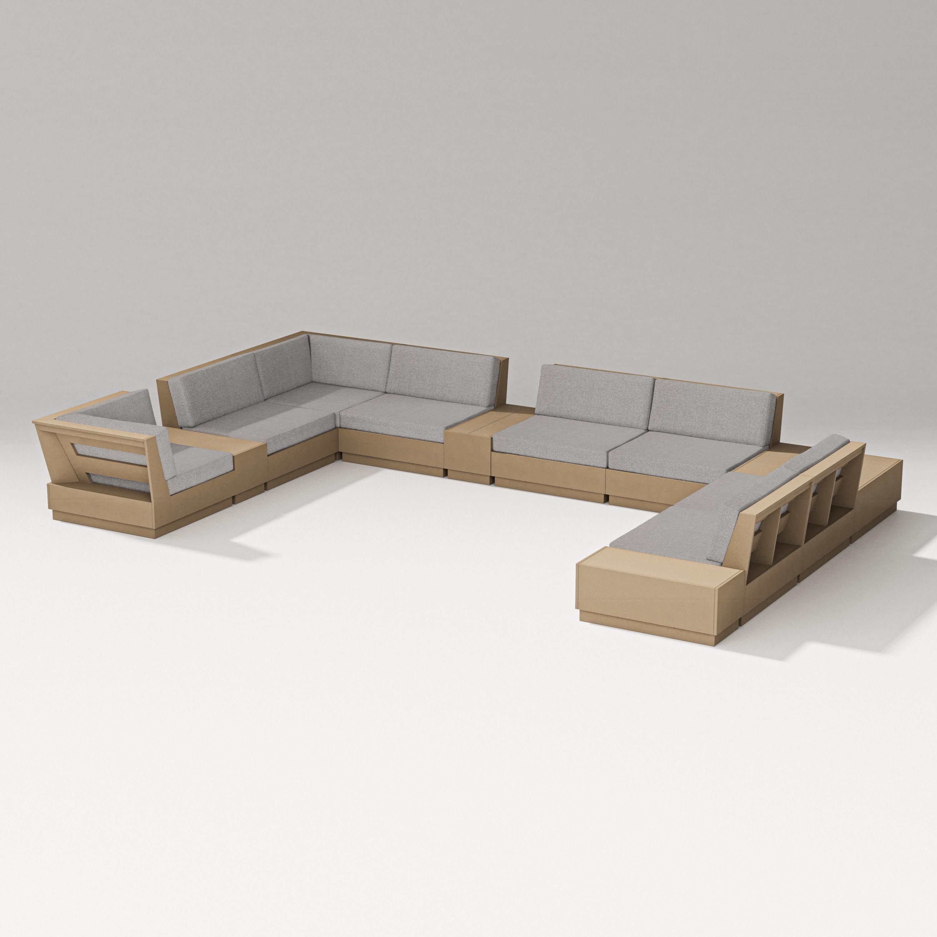 Elevate 12-Piece Conversation Sectional Set in Vintage Sahara / Grey Mist