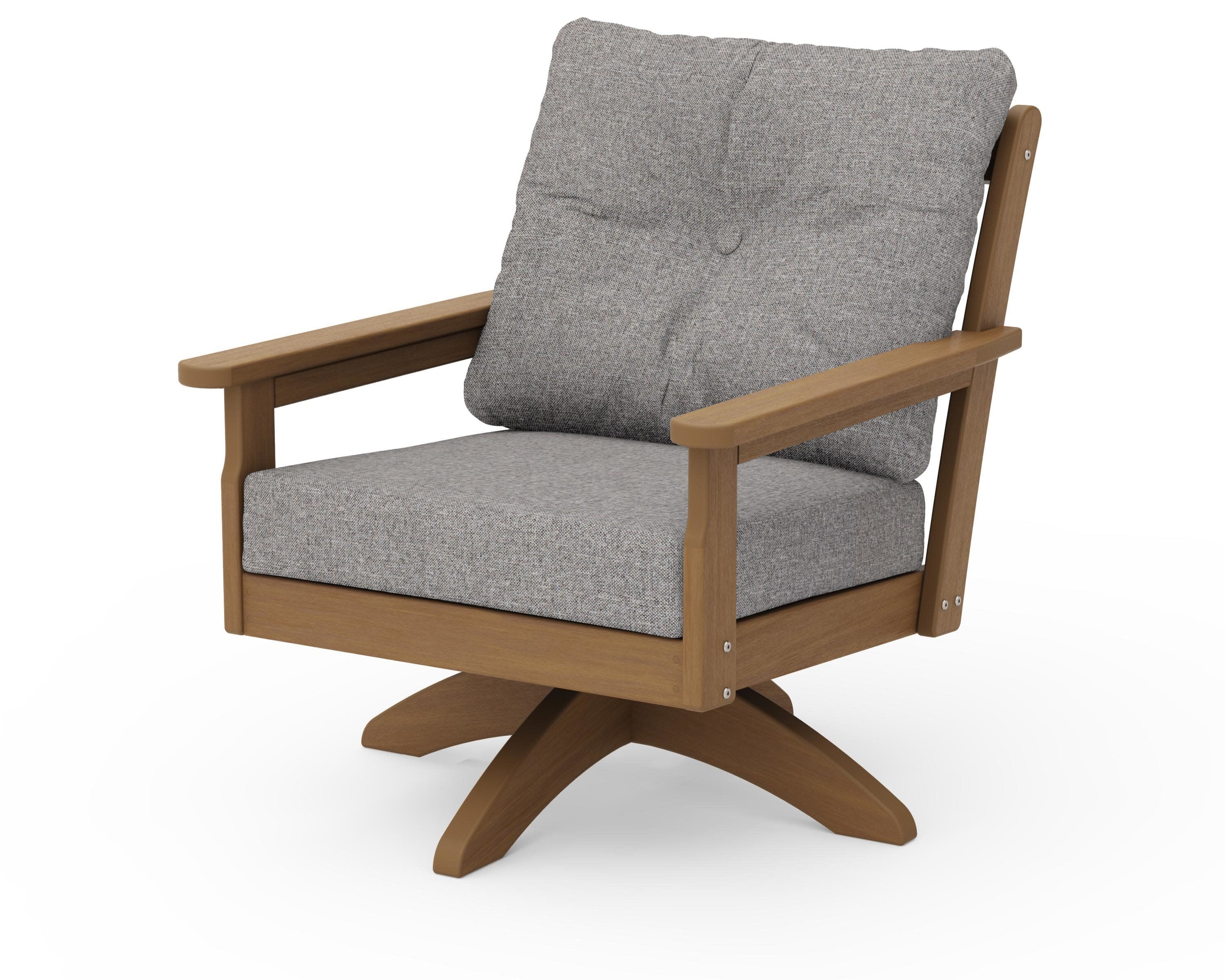 Vineyard Deep Seating Swivel Chair in Natural / Grey Mist