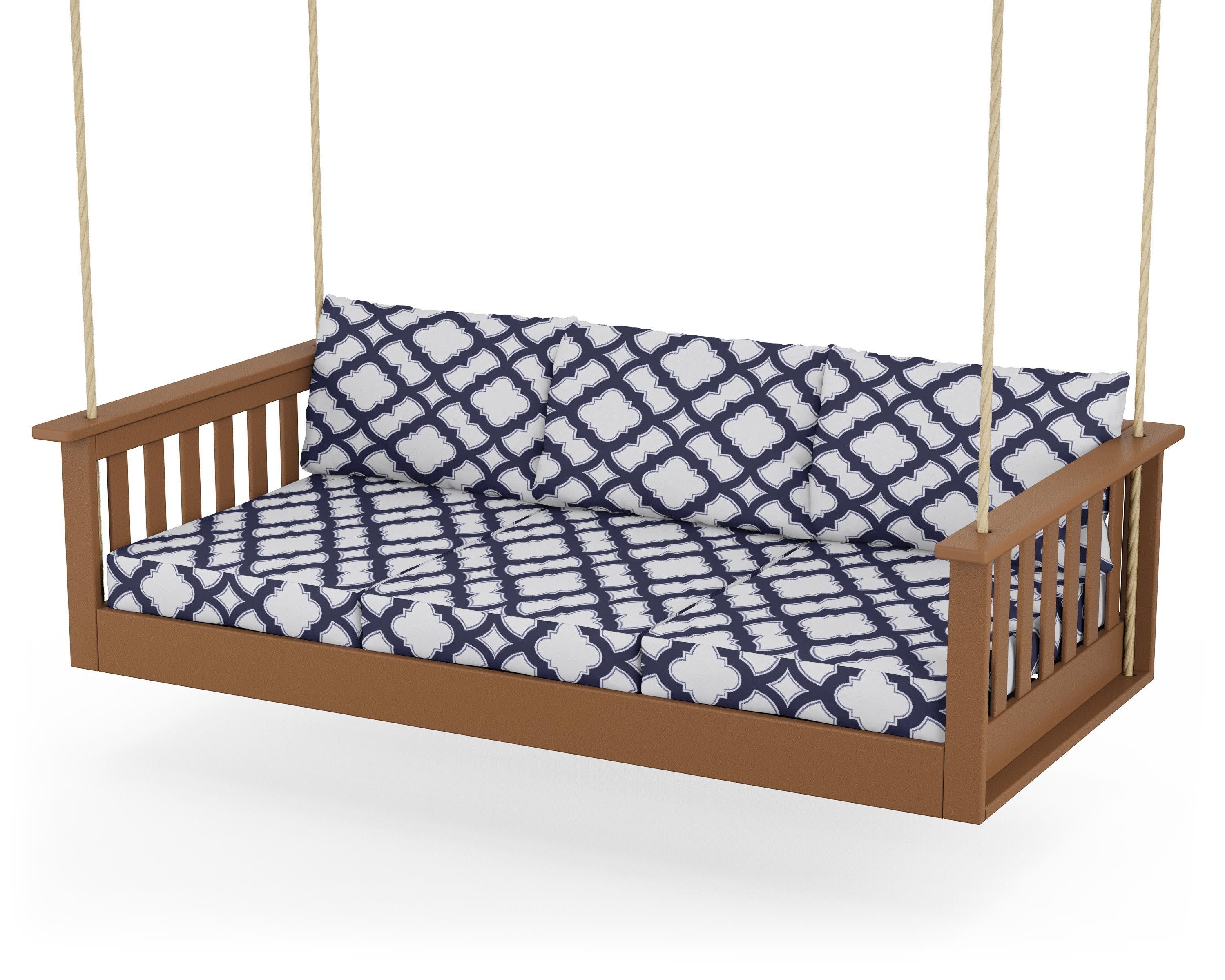 Vineyard Daybed Swing in Teak / Trellis Navy