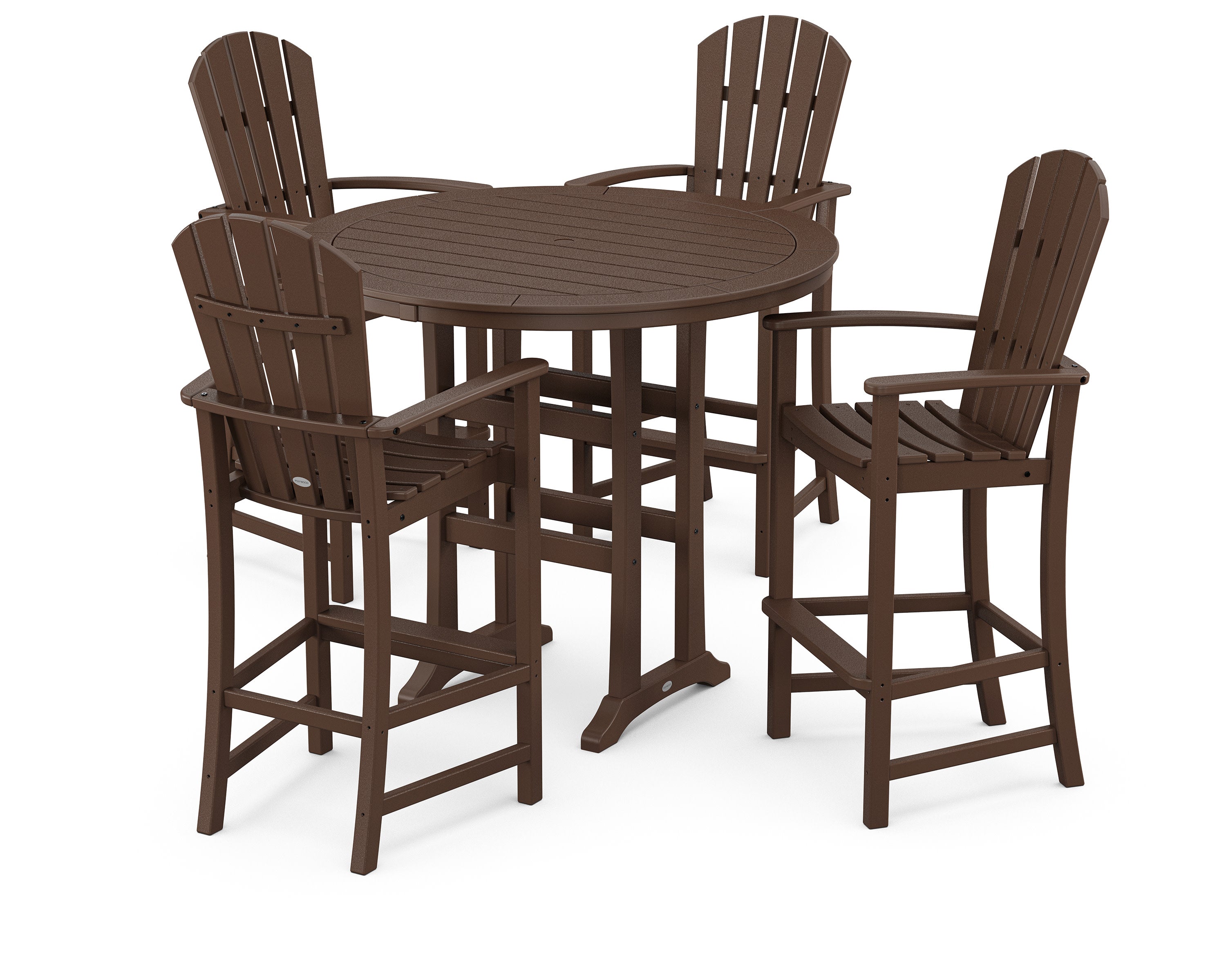 Palm Coast 5-Piece Round Bar Set in Mahogany