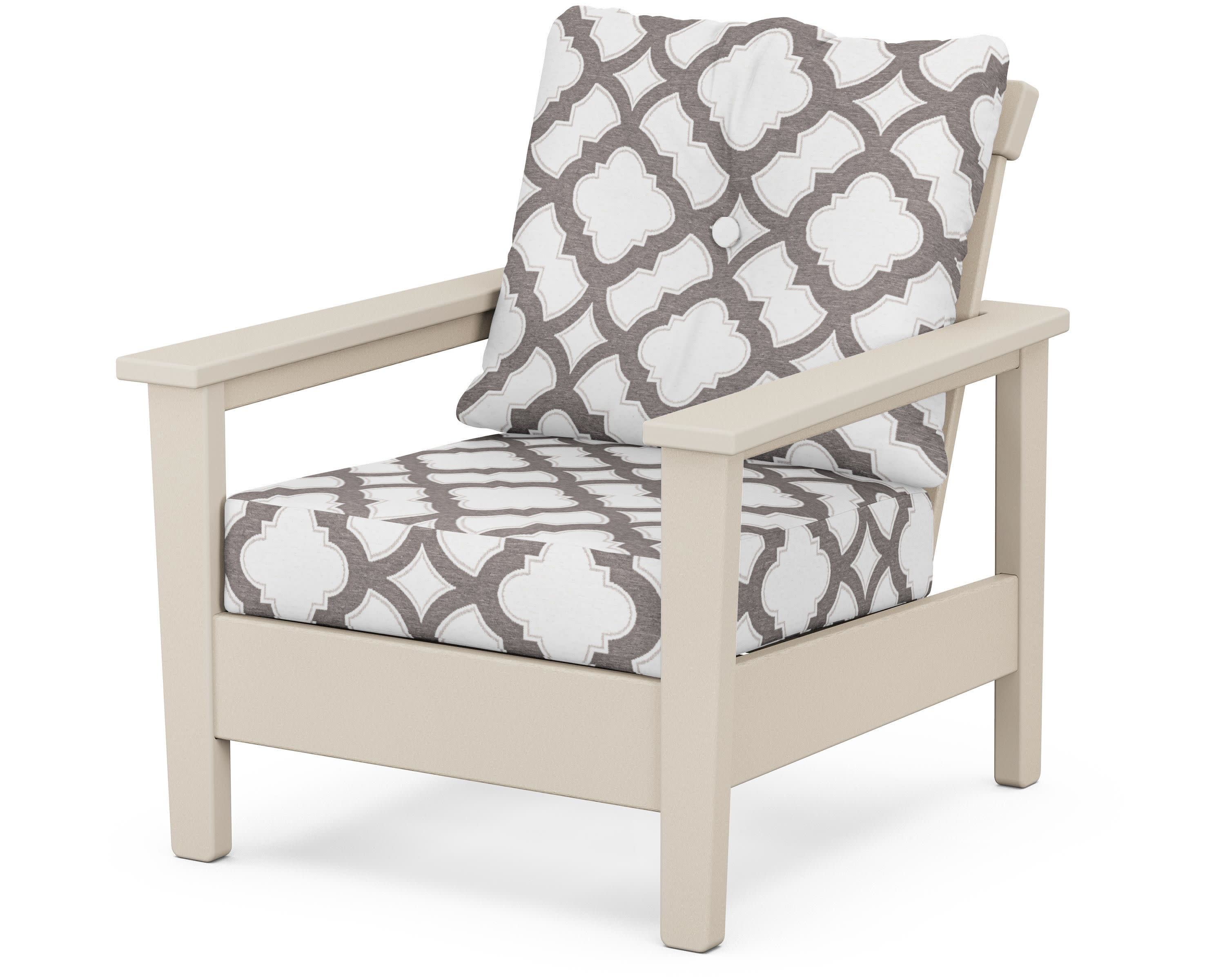 Prescott Deep Seating Chair in Sand / Trellis Grey Mist