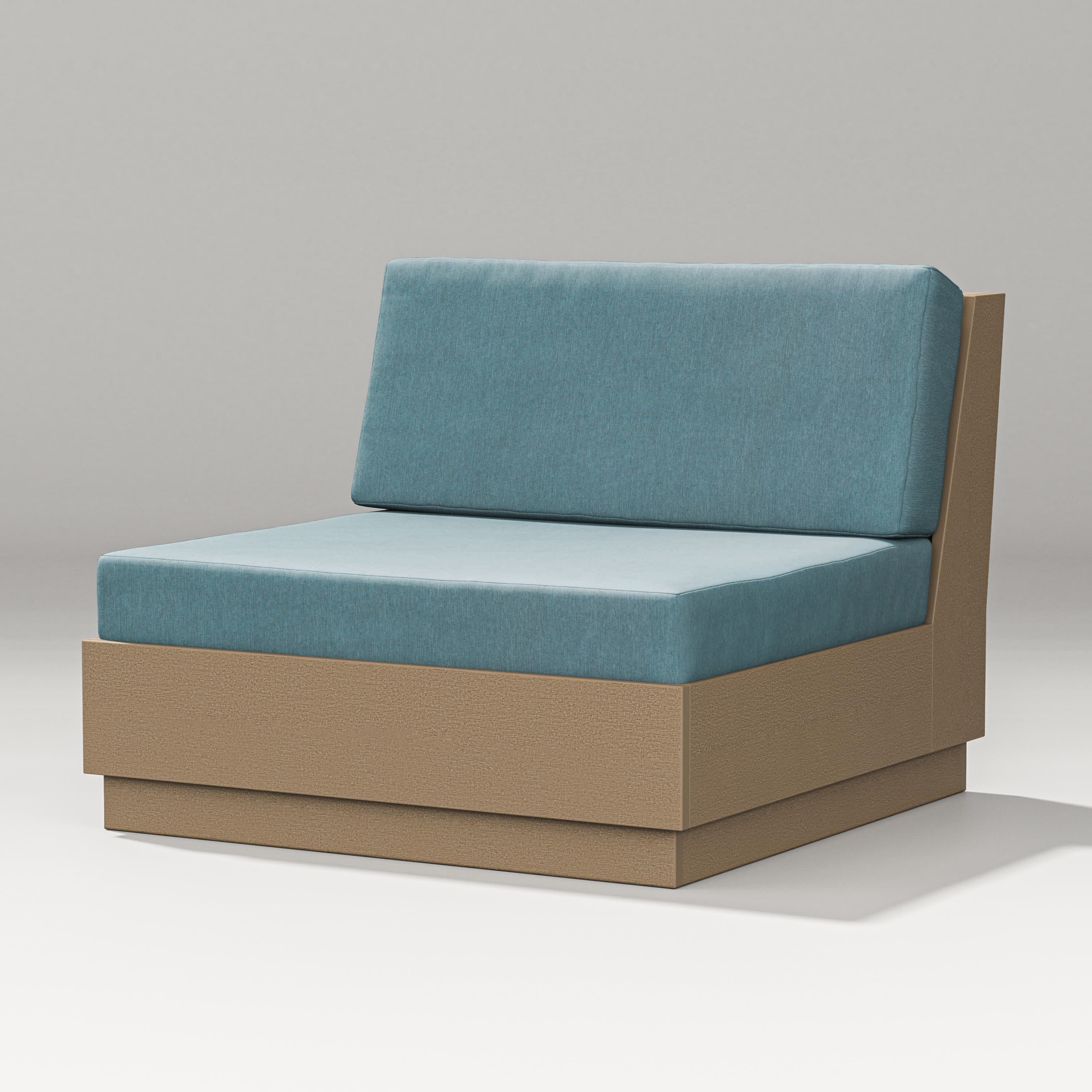 Elevate Modular Armless Chair in Vintage Sahara / Ocean Teal