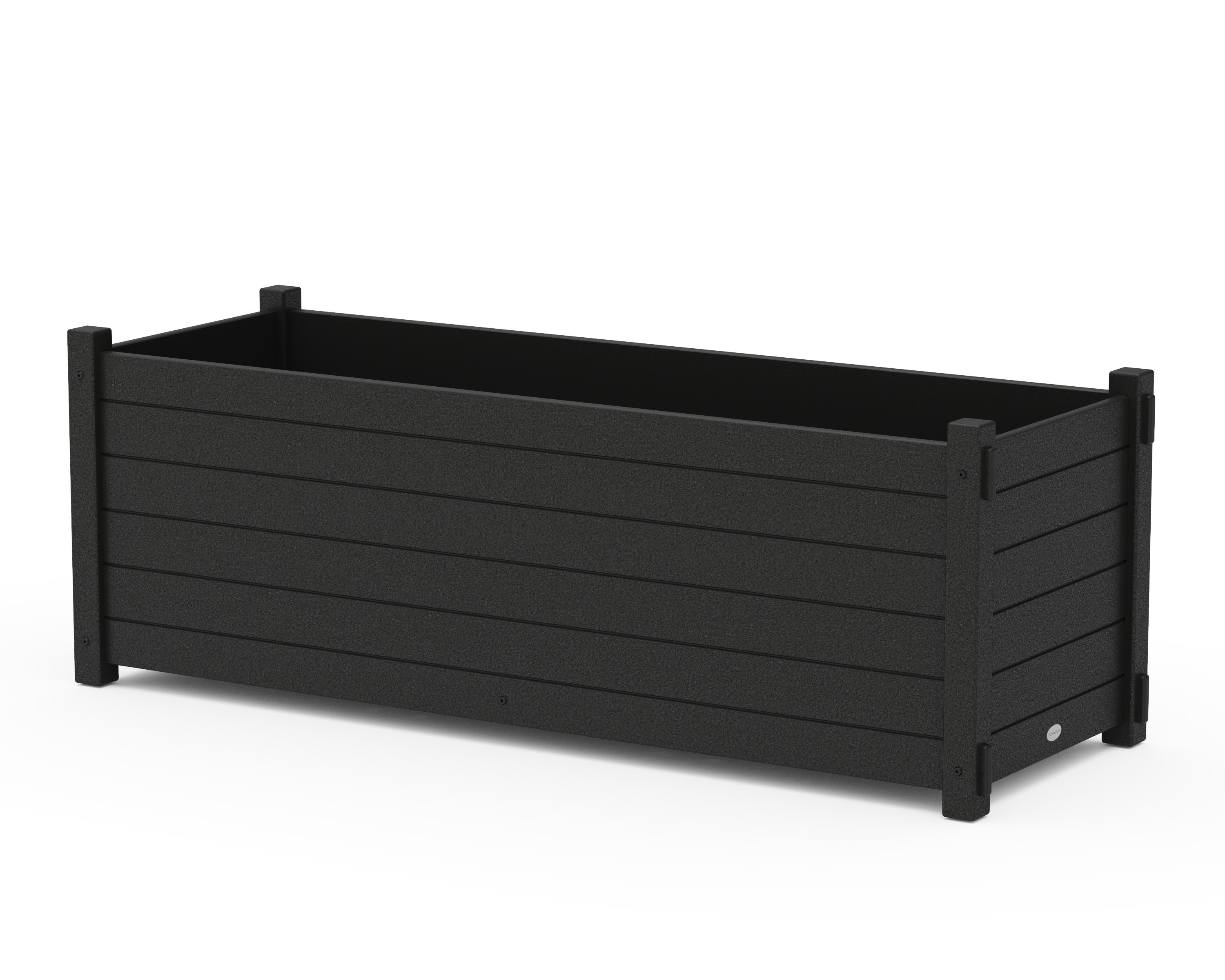 Nautical Large Rectangle Triple Planter Box in Black