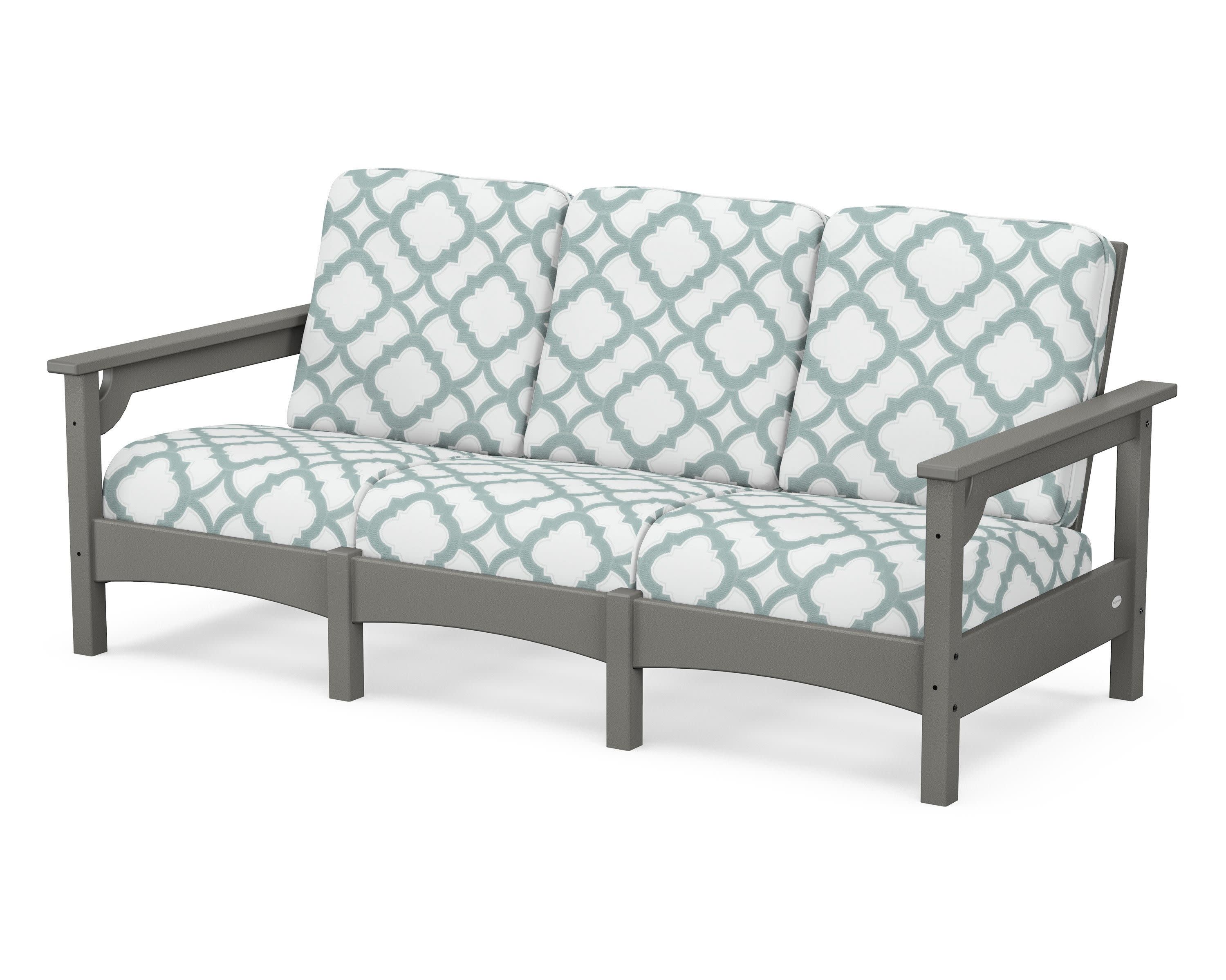 Club Sofa in Slate Grey / Trellis Glacier Spa