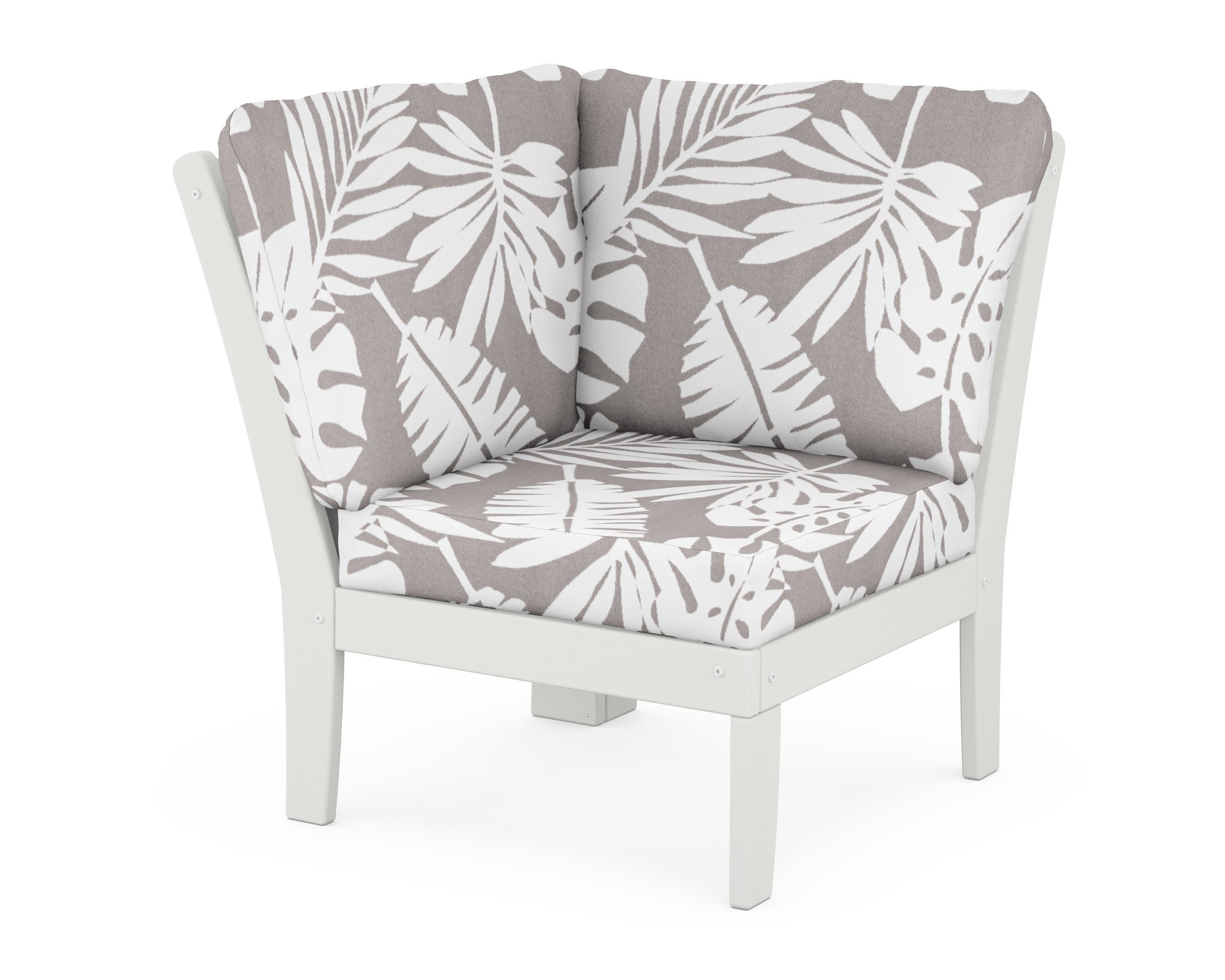 Braxton Modular Corner Chair in Vintage White / Leaf Grey Mist