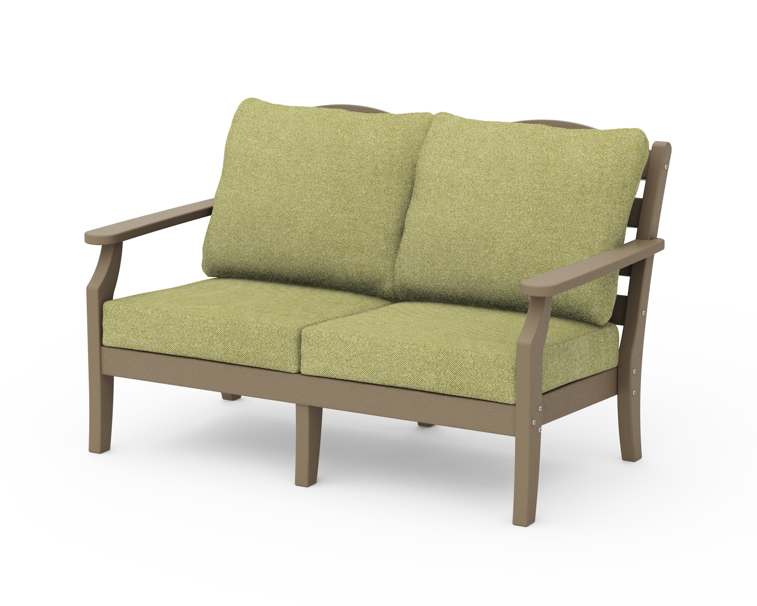 Savannah Deep Seating Loveseat in Vintage Sahara / Chartreuse Boucle