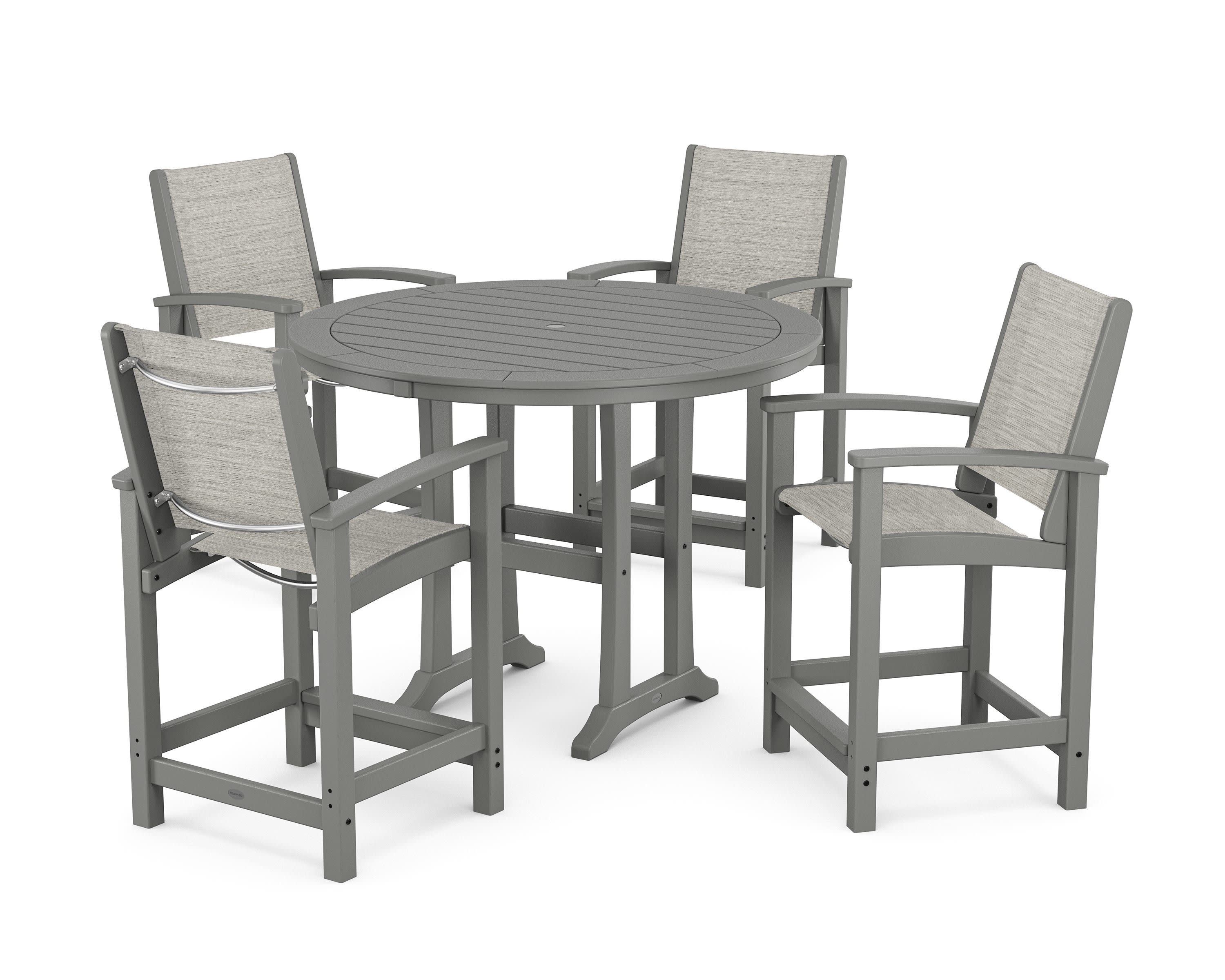 Coastal 5-Piece Counter Set in Slate Grey / Birch Sling