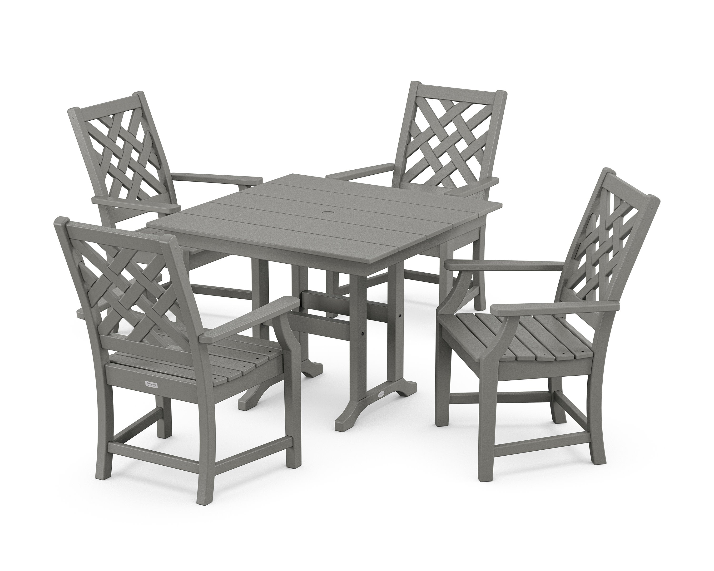 Wovendale 5-Piece Farmhouse Dining Set in Slate Grey