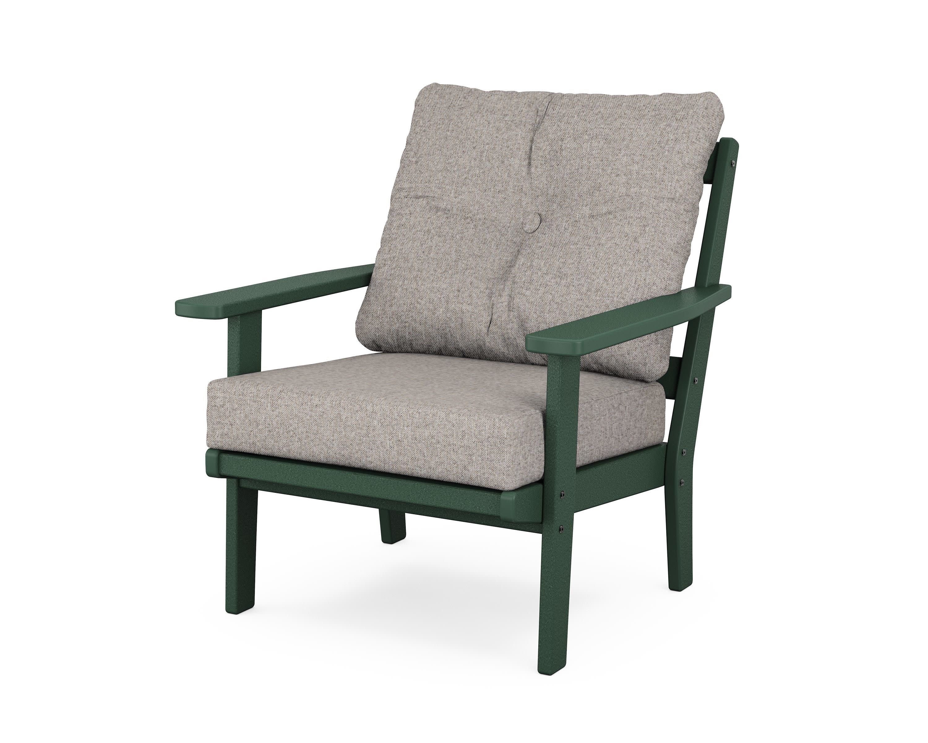 Oxford Deep Seating Chair in Green / Weathered Tweed