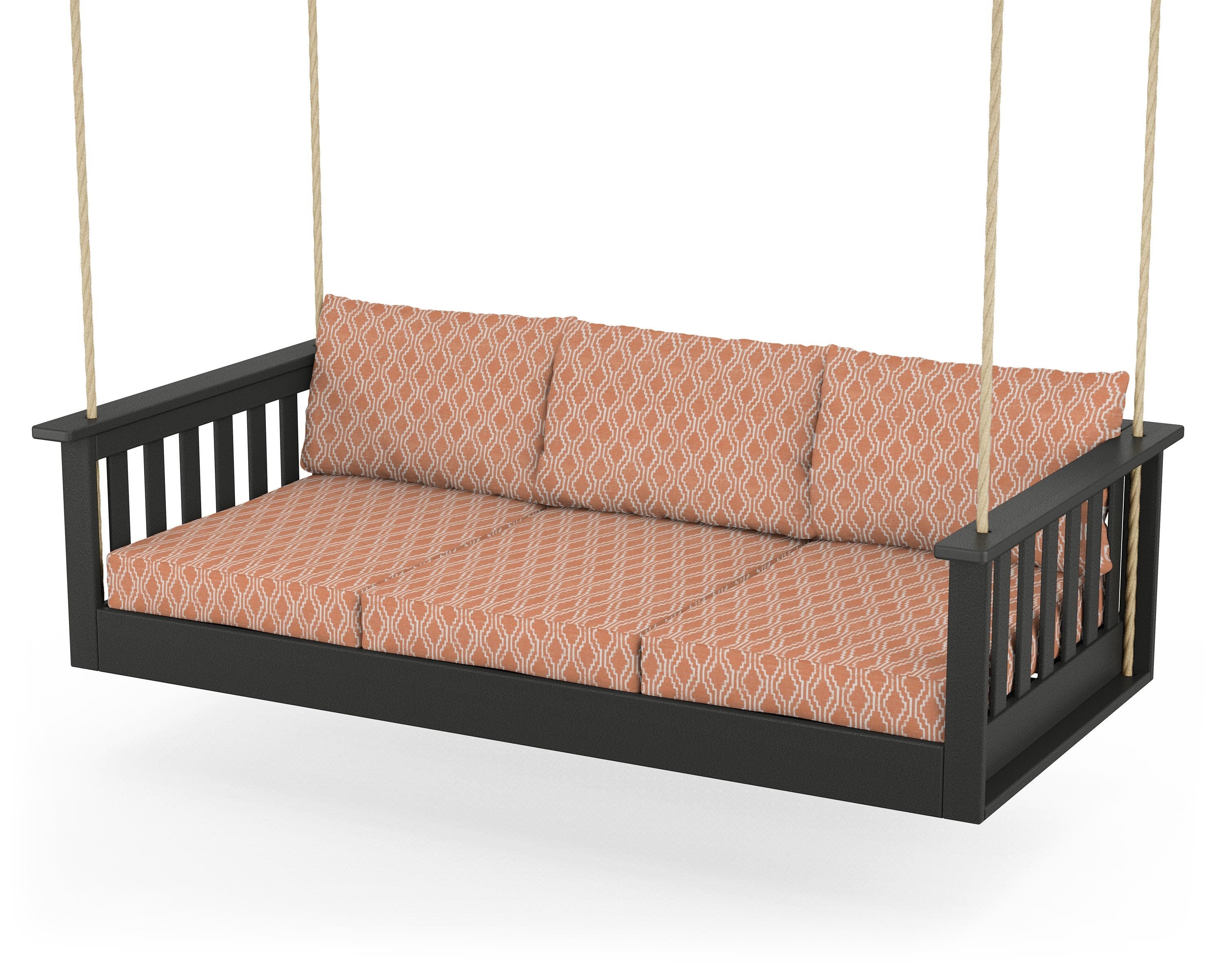 Vineyard Daybed Swing in Black / Solve Clay