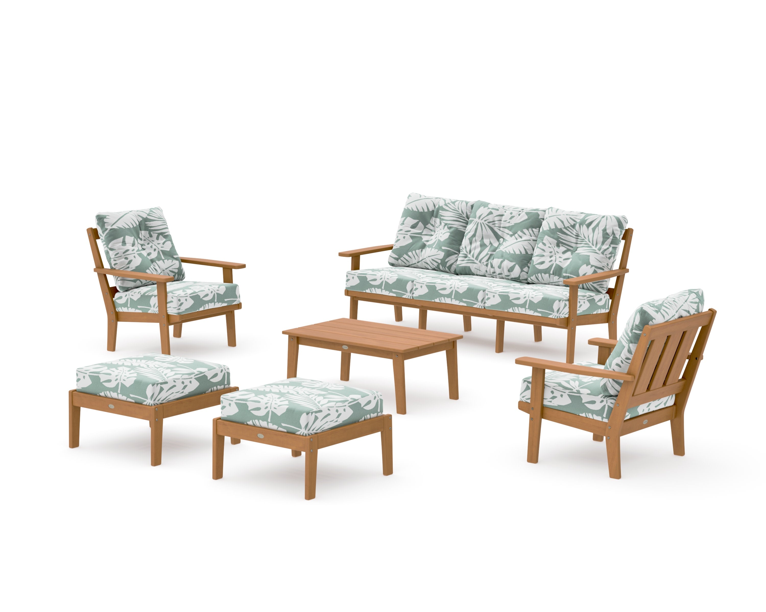 Oxford 6-Piece Lounge Sofa Set in Natural / Leaf Glacier Spa