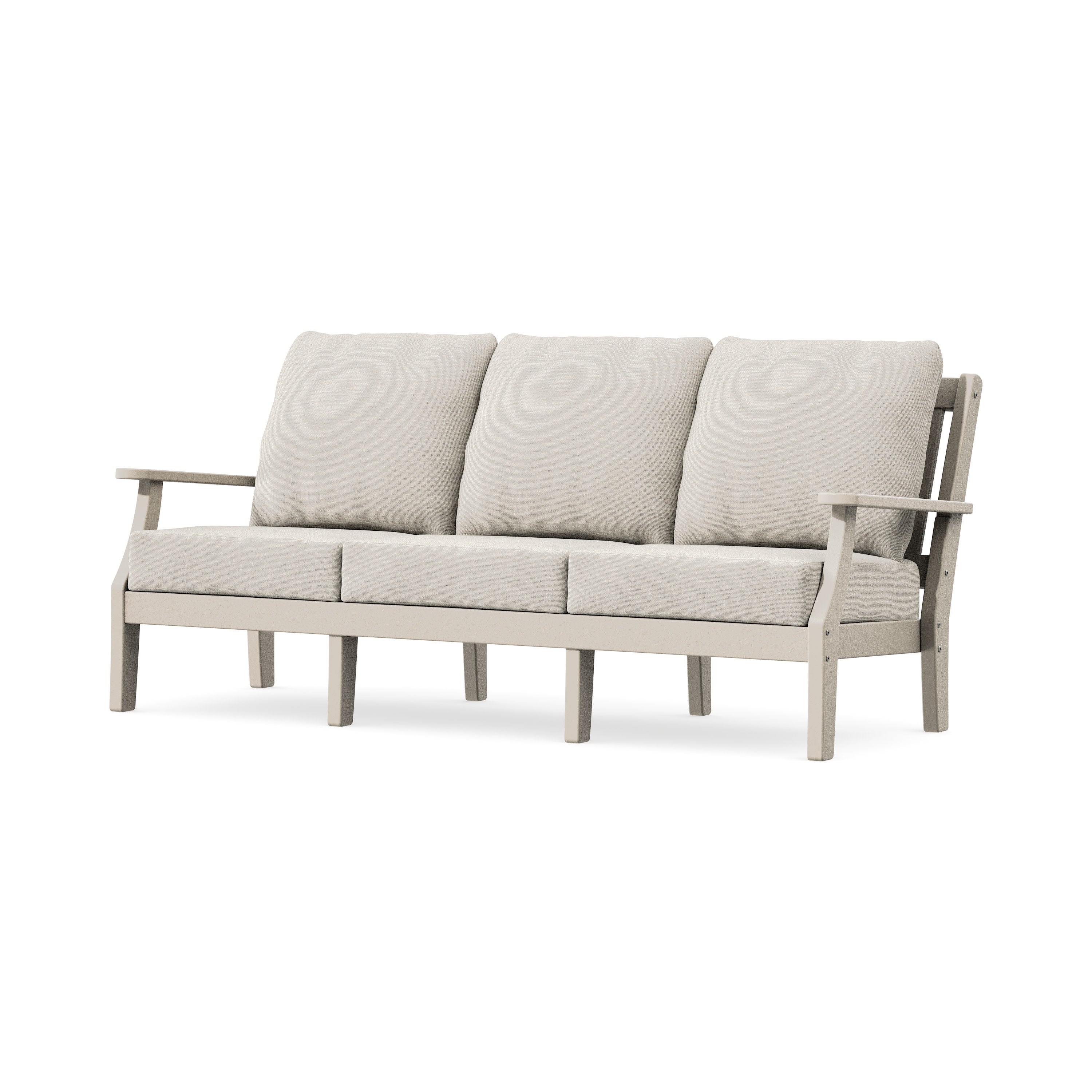 Chinoiserie Deep Seating Sofa in Sand / Dune Burlap