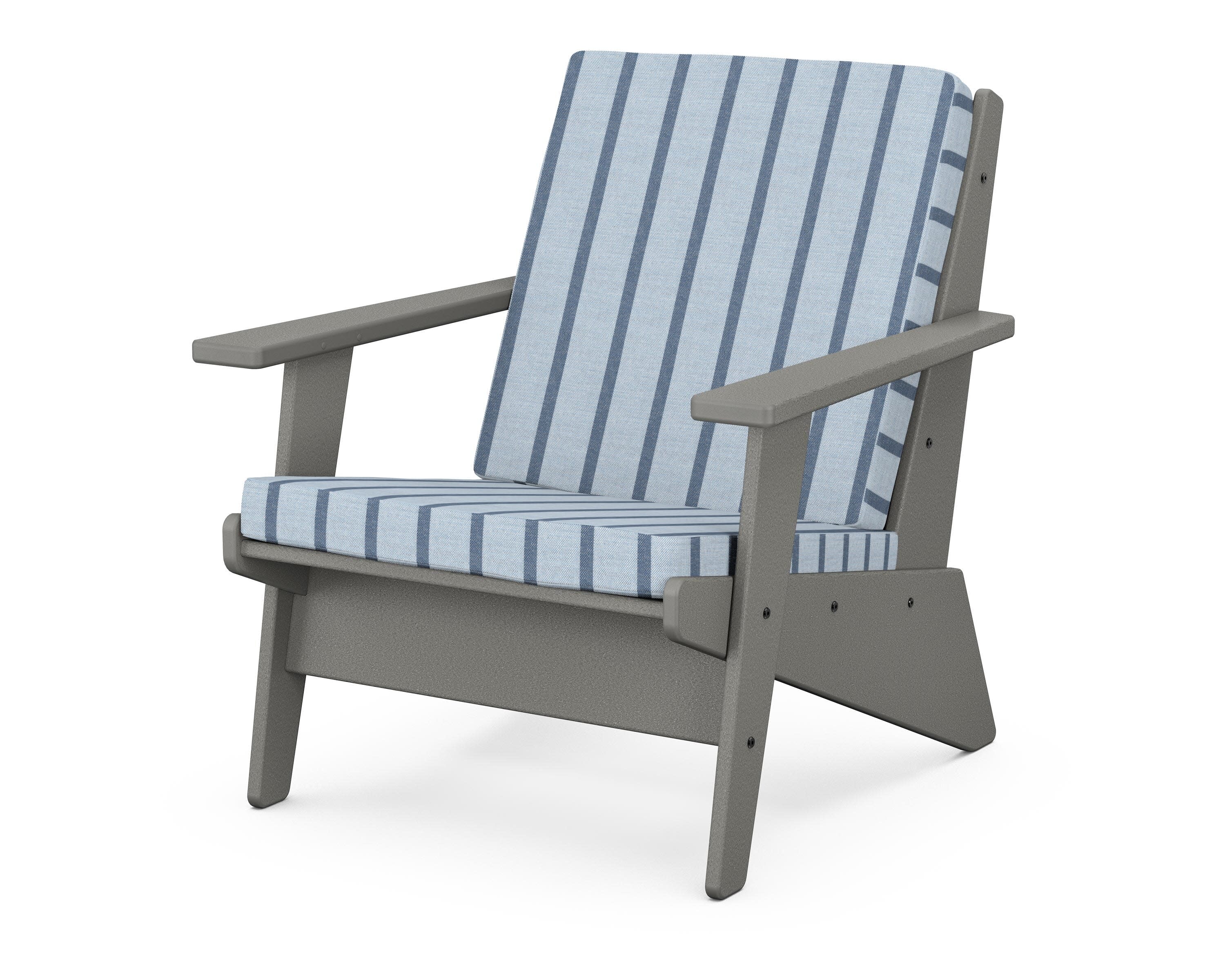 Riviera Modern Lounge Chair in Slate Grey / Unwind Sky