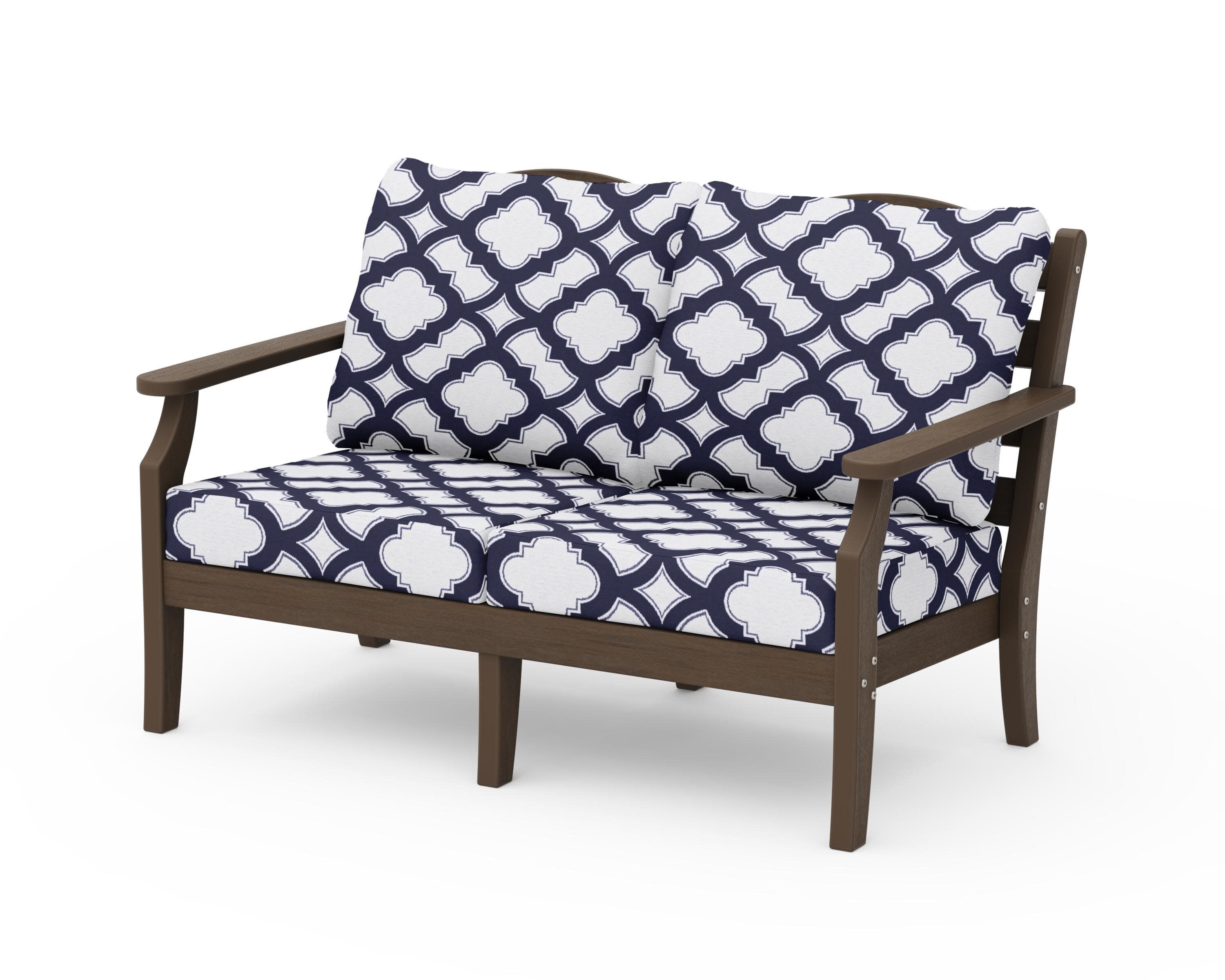 Savannah Deep Seating Loveseat in Kona / Trellis Navy
