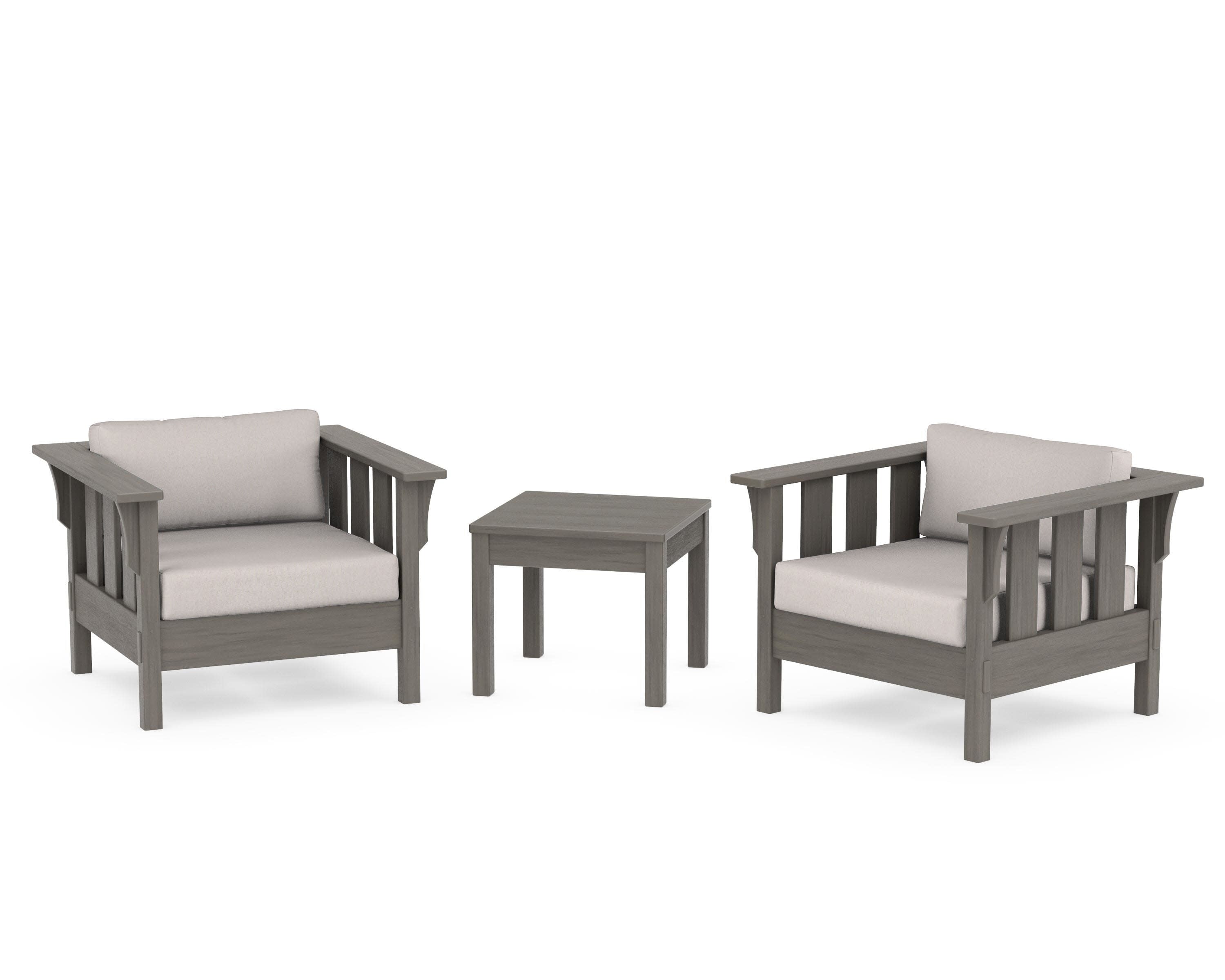 Acadia 3-Piece Deep Seating Set in Driftwood / Dune Burlap