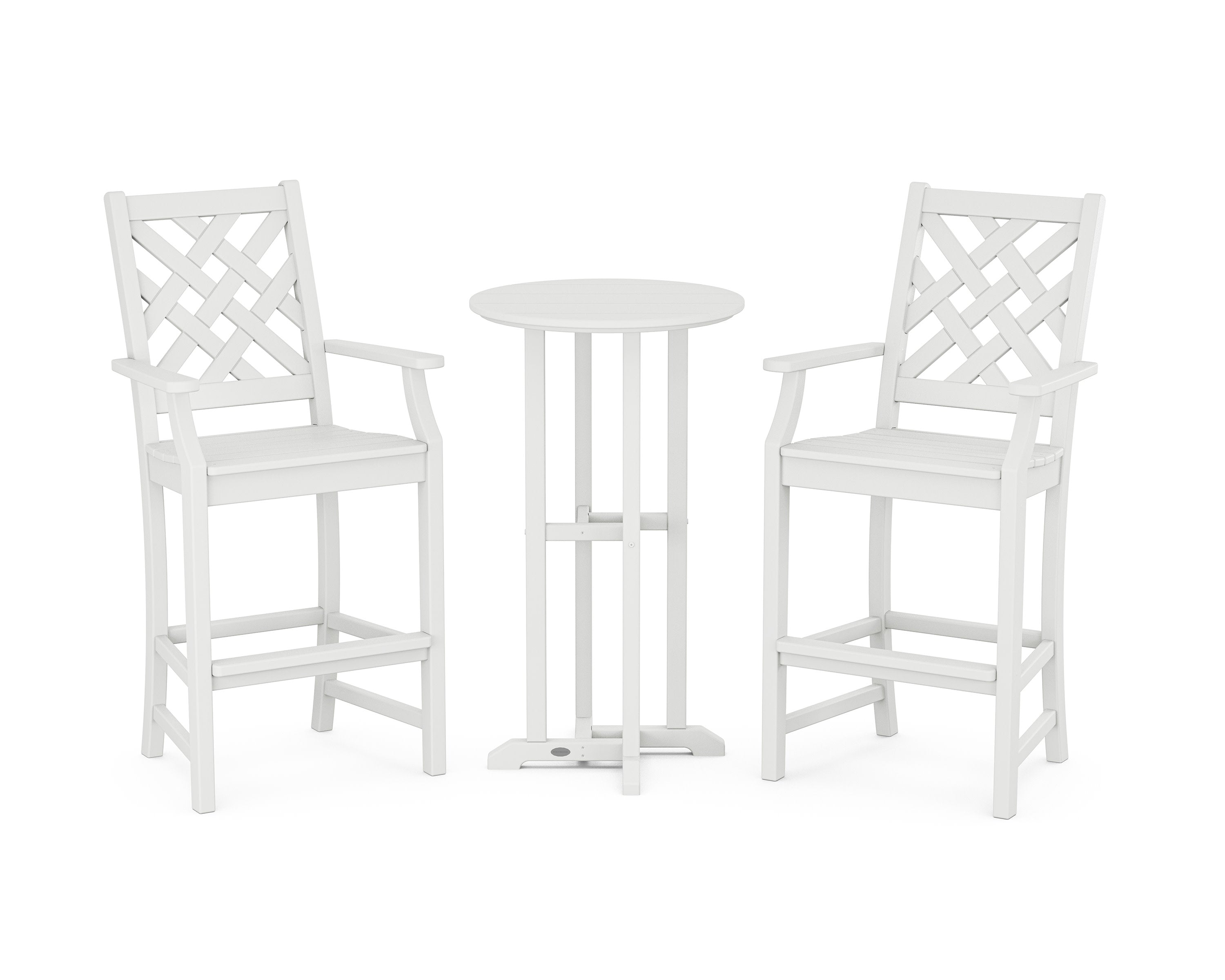 Wovendale 3-Piece Farmhouse Bar Set in White