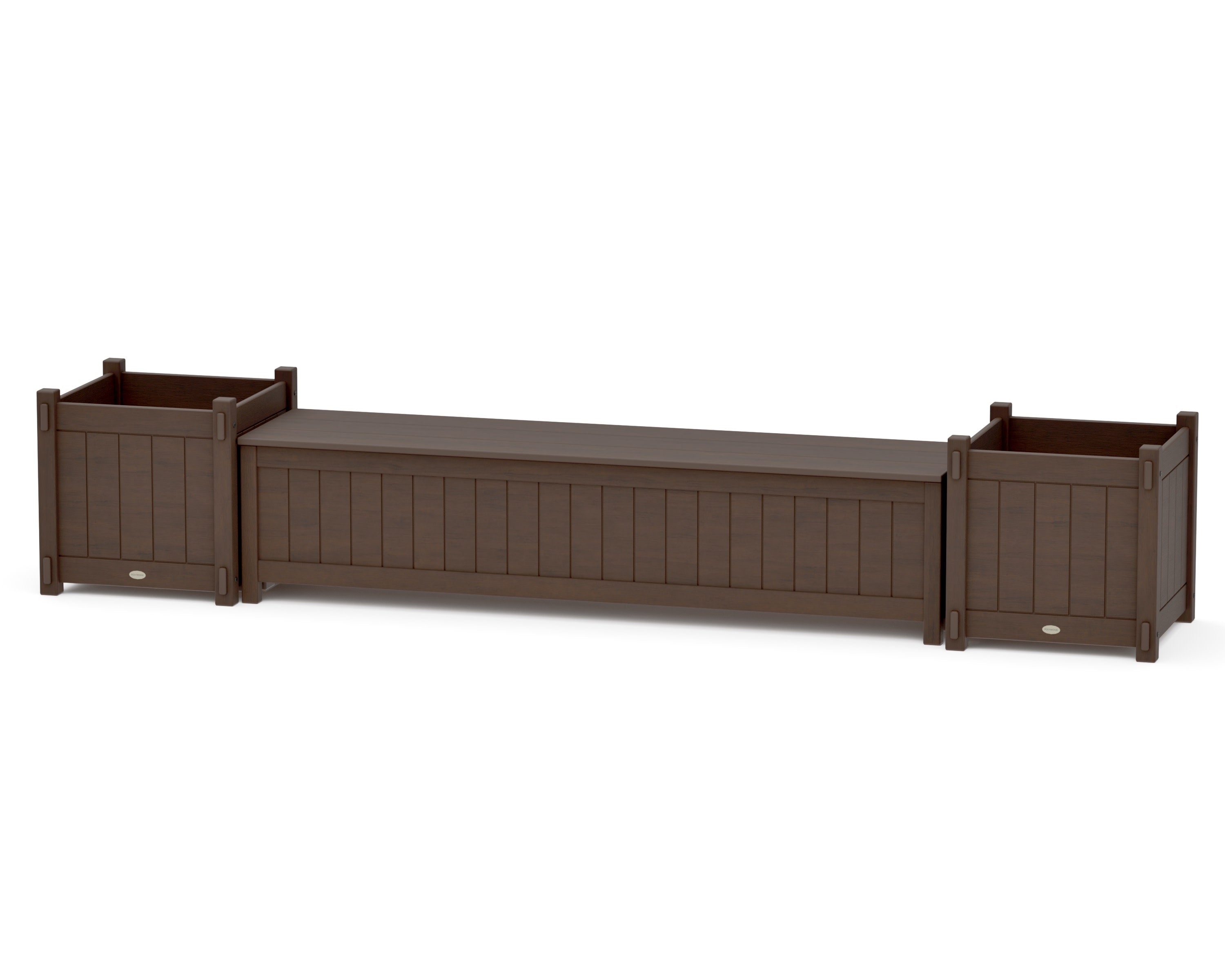 72" Vineyard Straight Planter Storage Bench Set- Large in Kona