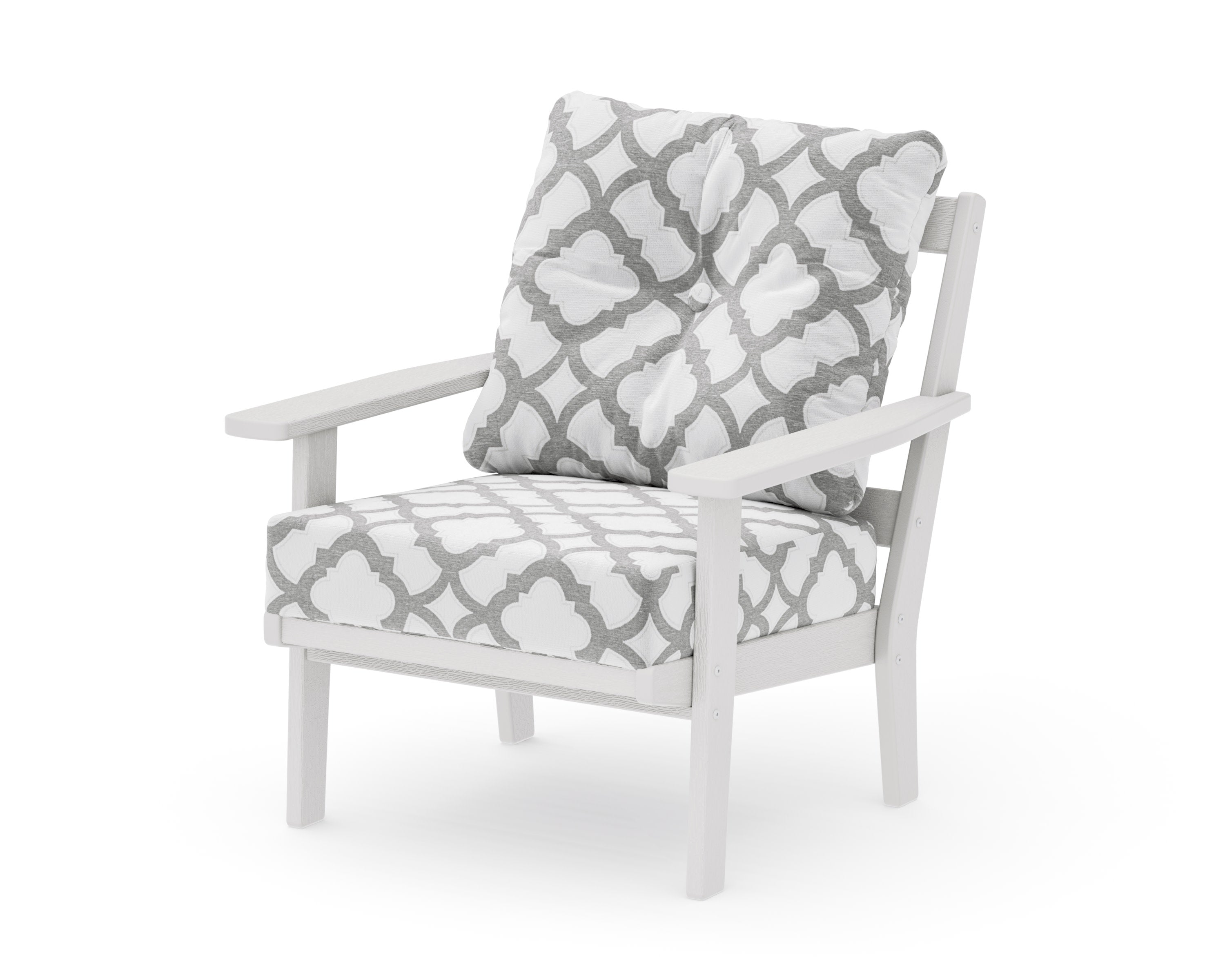 Oxford Deep Seating Chair in Vintage White / Trellis Grey Mist