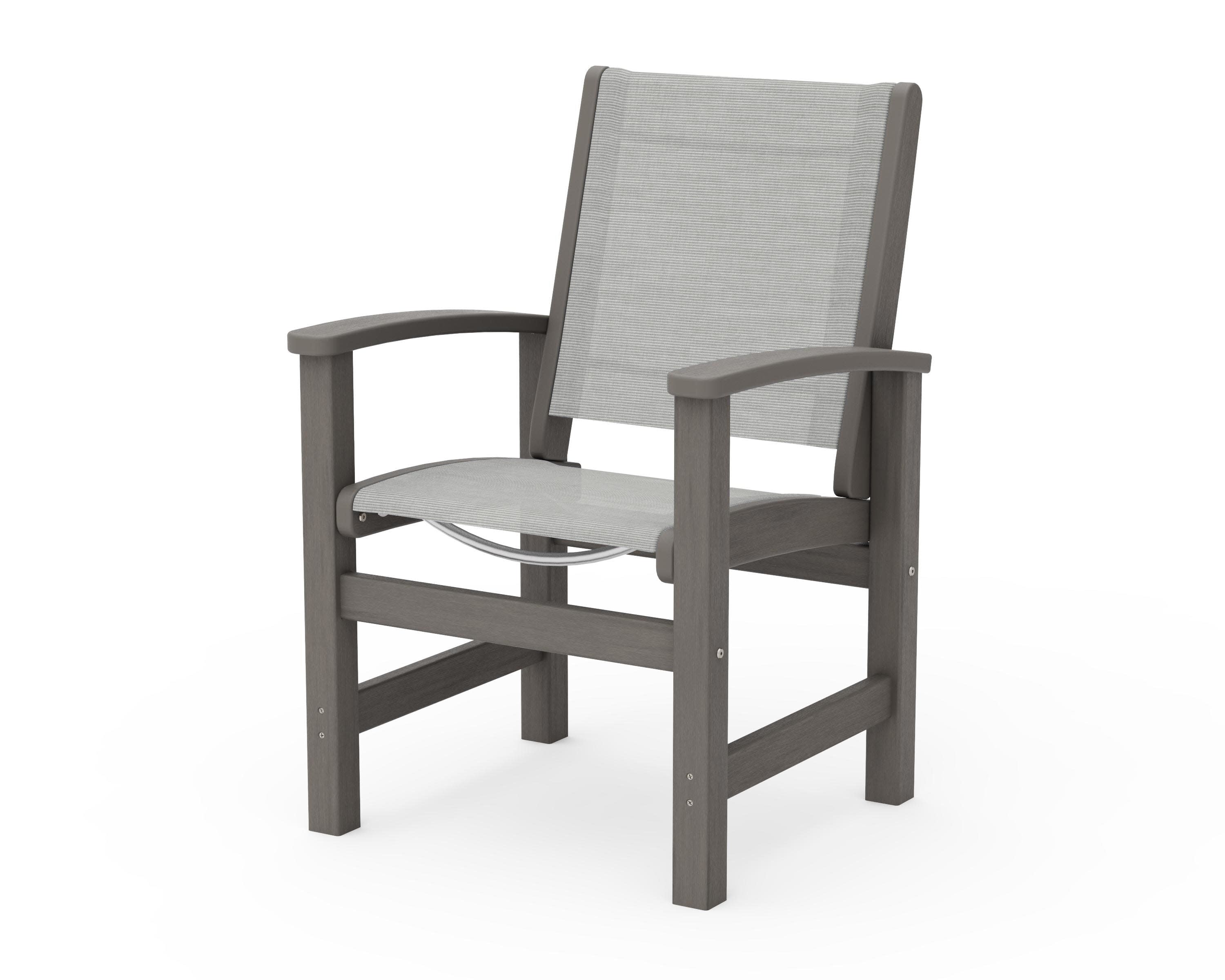 Coastal Dining Chair in Driftwood / Metallic Sling