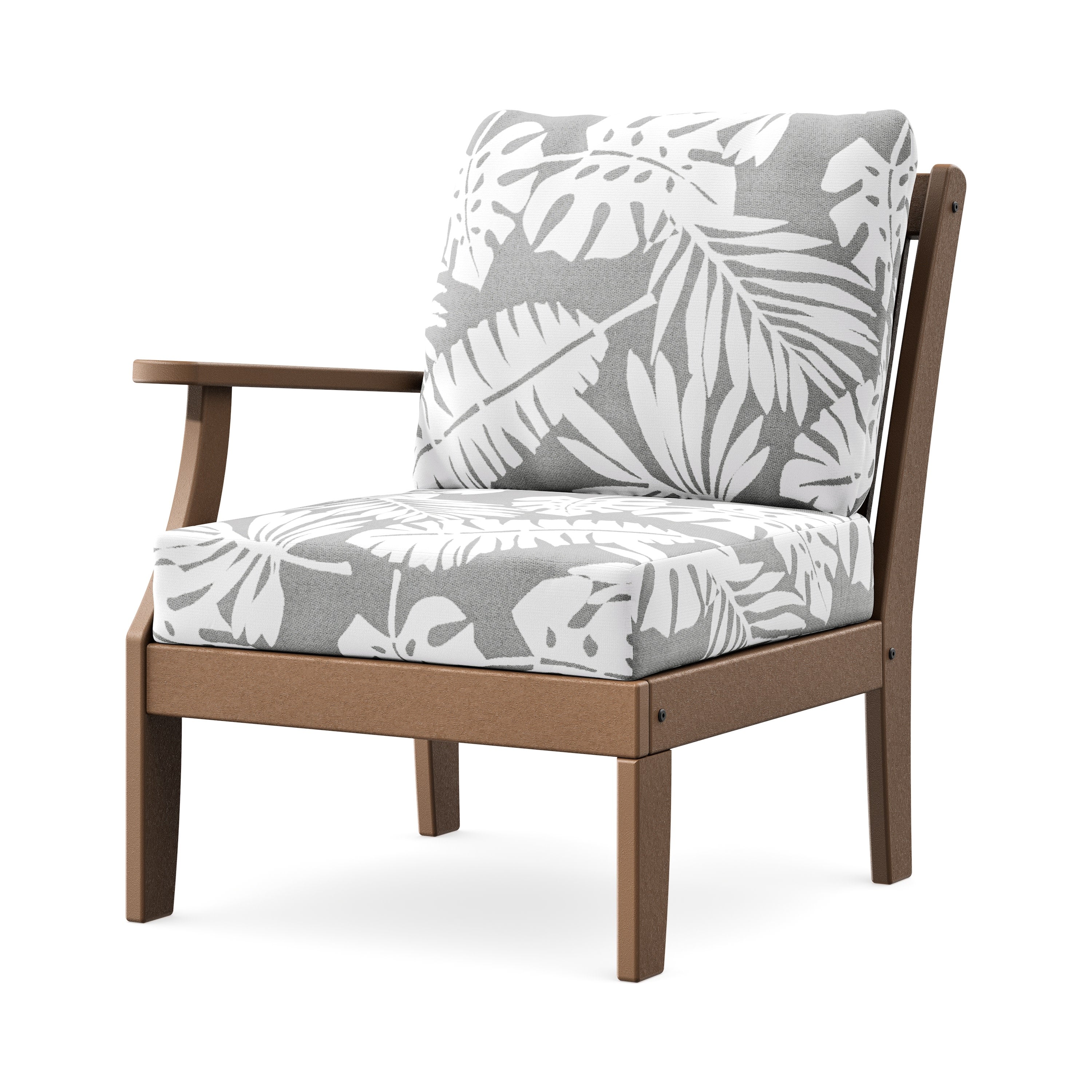 Braxton Modular Left Arm Chair in Teak / Leaf Grey Mist