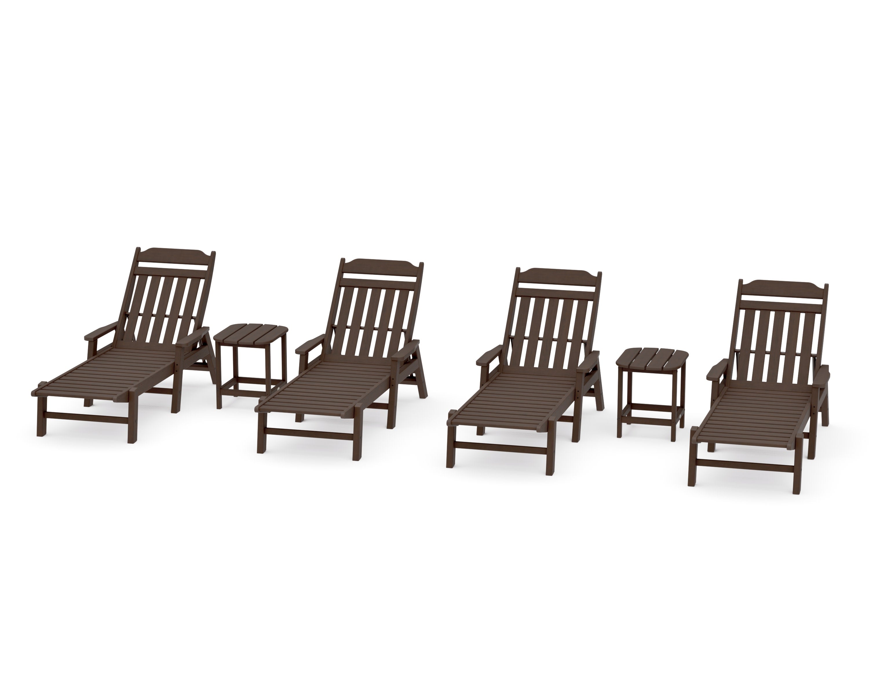 Cottage 6-Piece Chaise Set with Arms in Kona