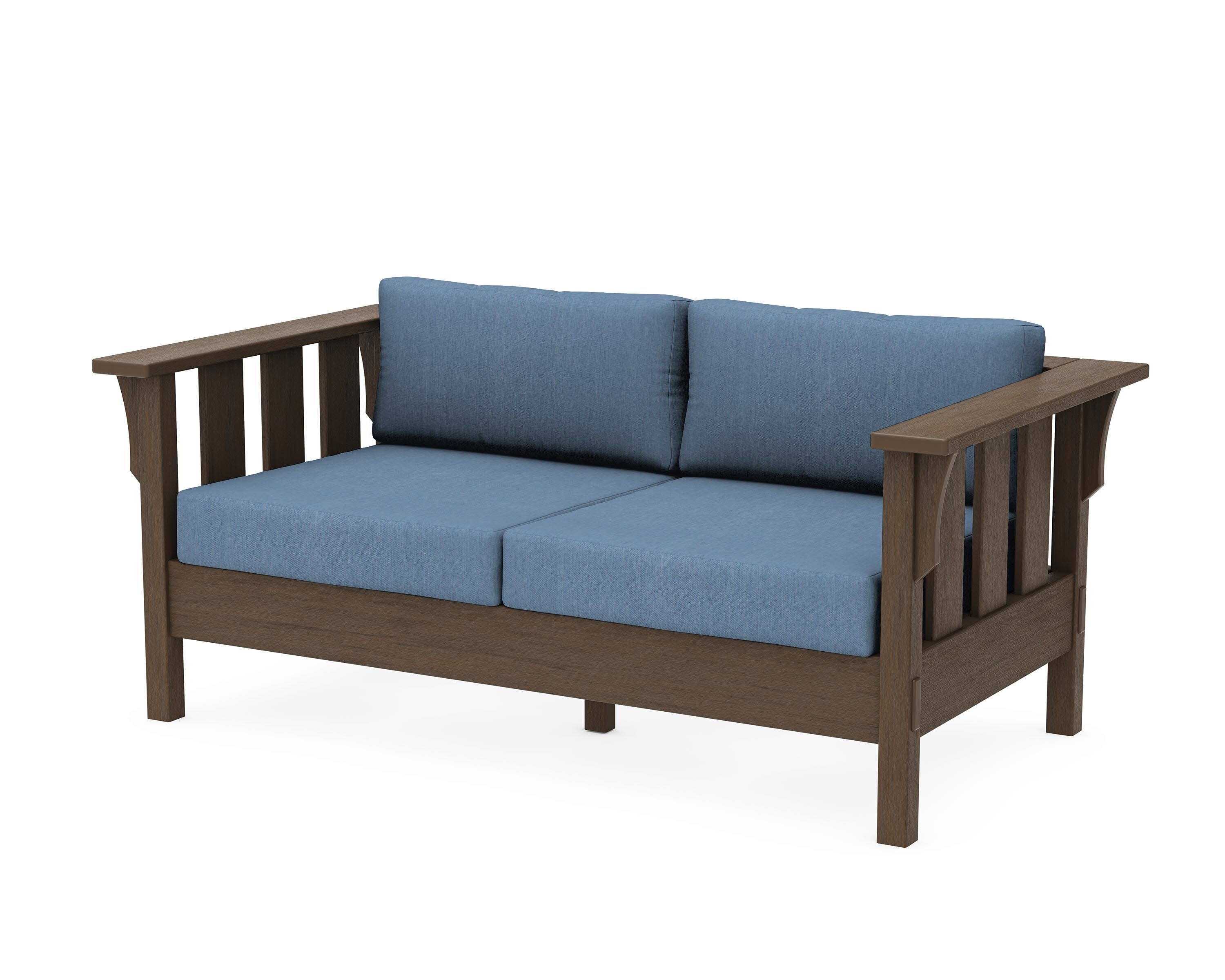 Acadia Deep Seating Loveseat in Kona / Sky Blue