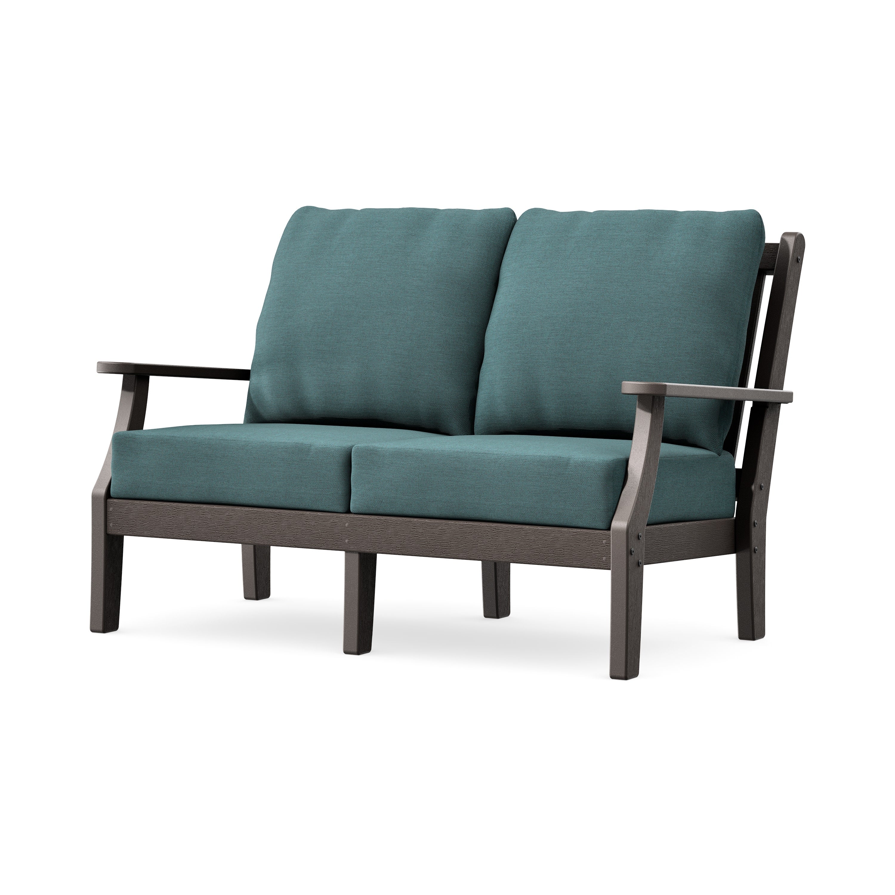 Wovendale Deep Seating Loveseat in Vintage Coffee / Ocean Teal