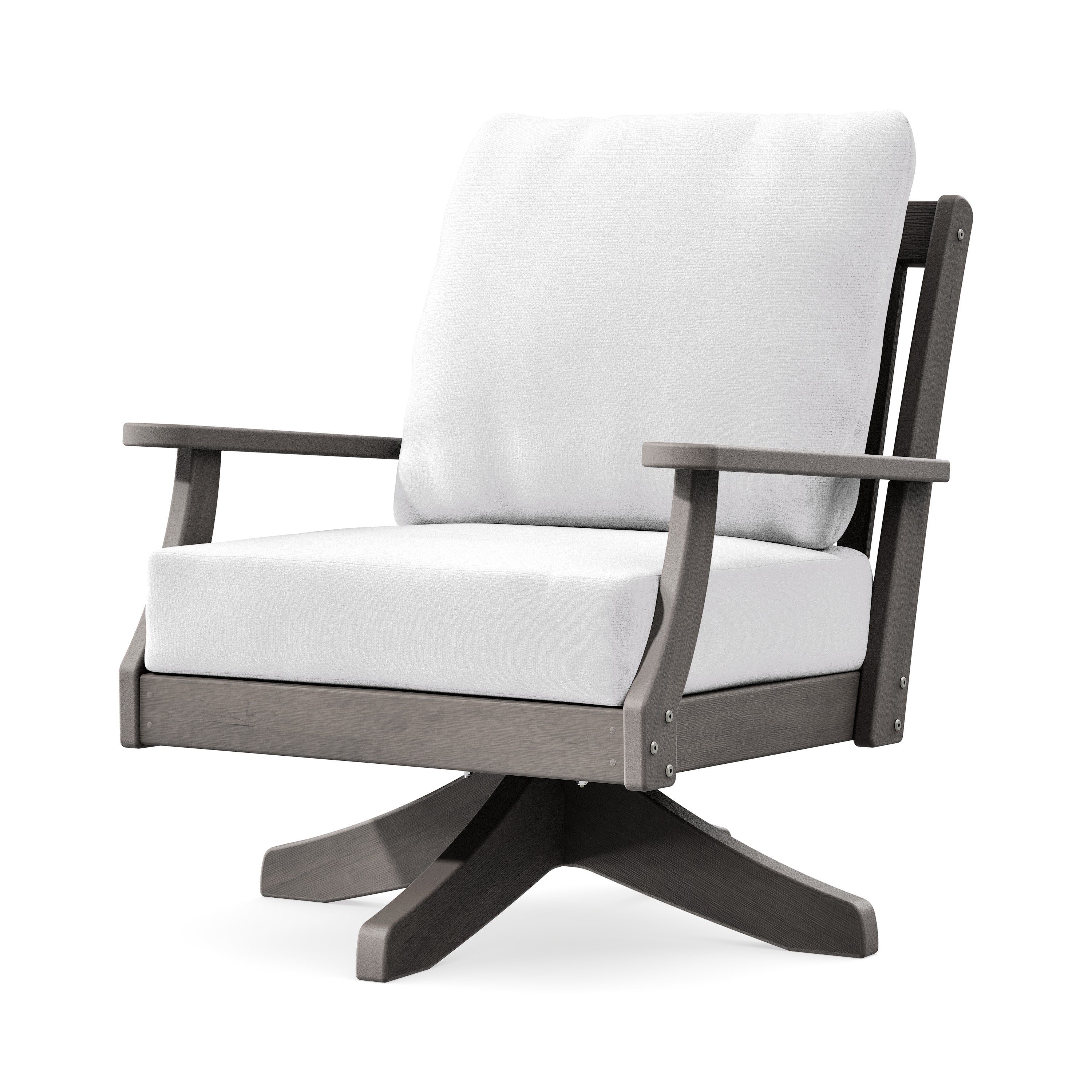 Braxton Deep Seating Swivel Chair in Driftwood / Natural