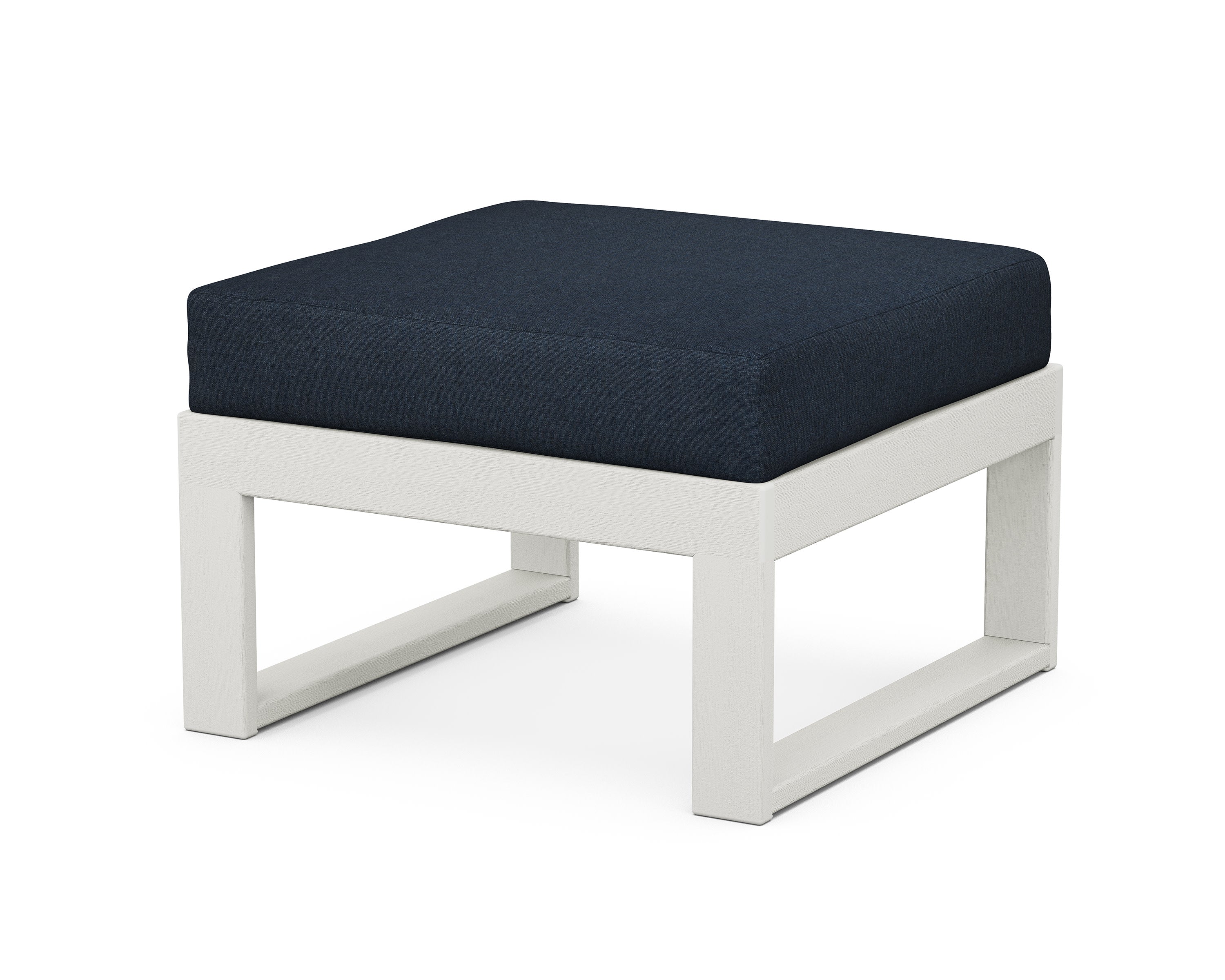Modular Ottoman - Modern in Vintage White / Marine Indigo