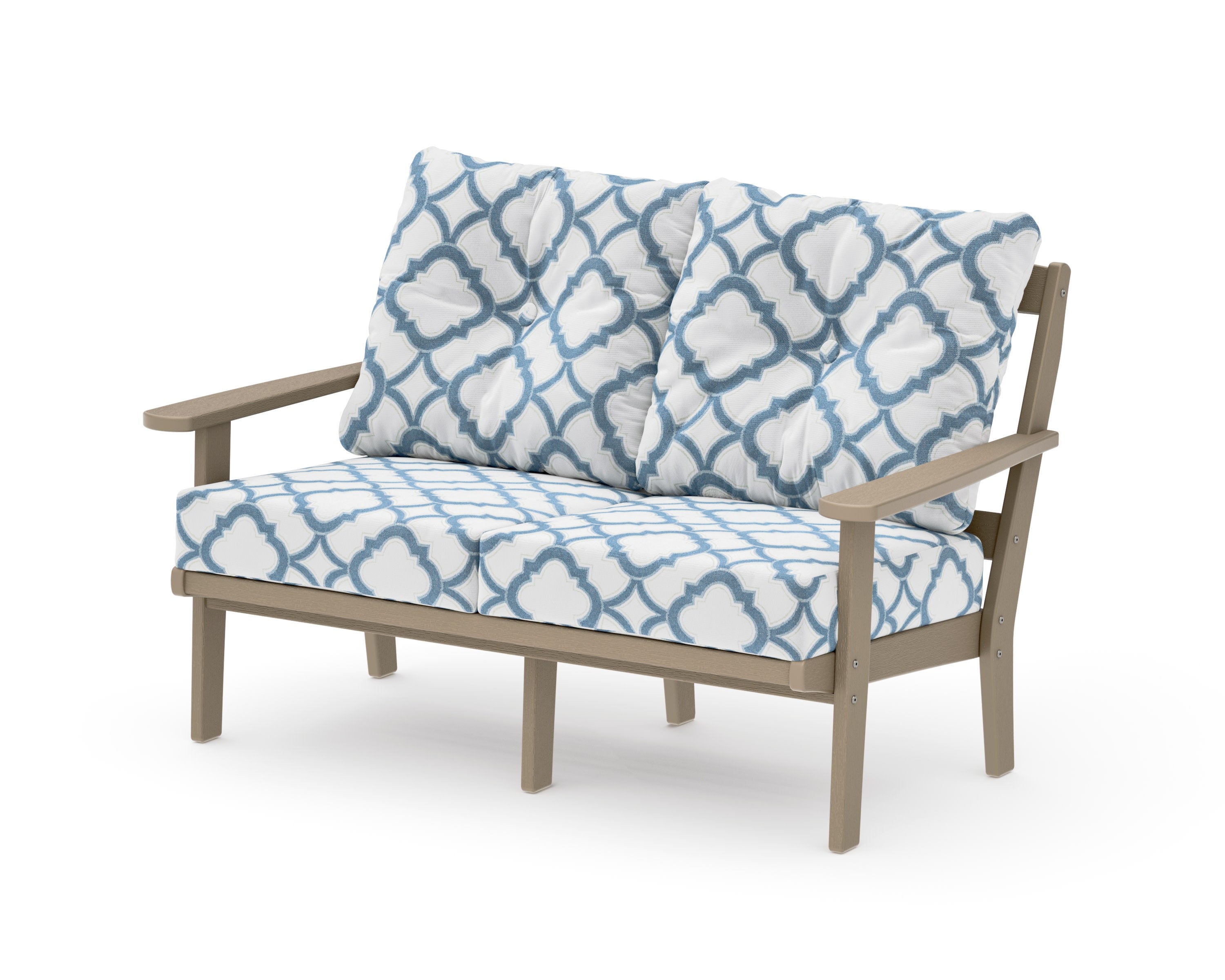 Mission Deep SeatingLoveseat in Vintage Sahara / Trellis Sky Blue