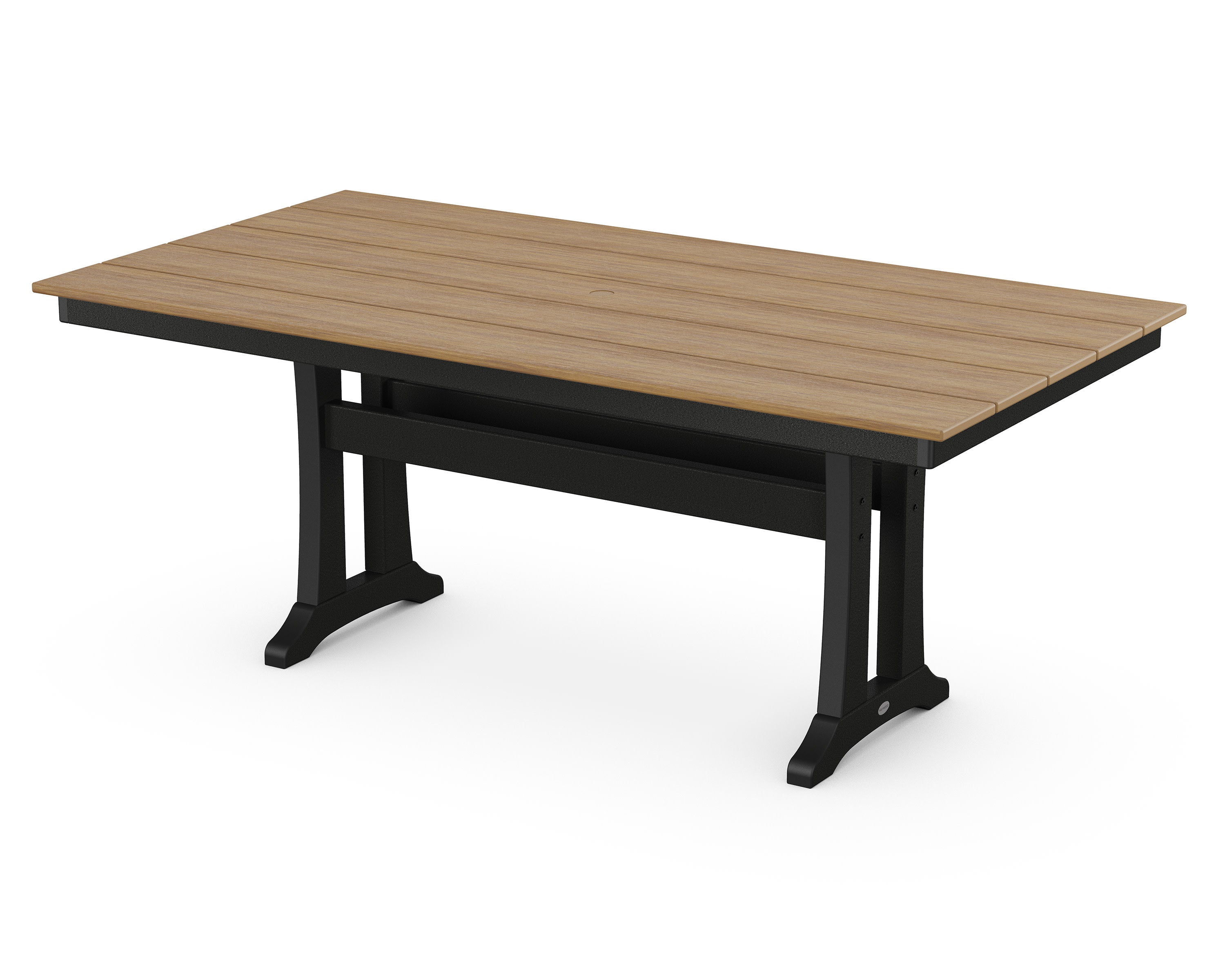 Farmhouse Trestle 37" x 72" Dining Table in Black / Natural