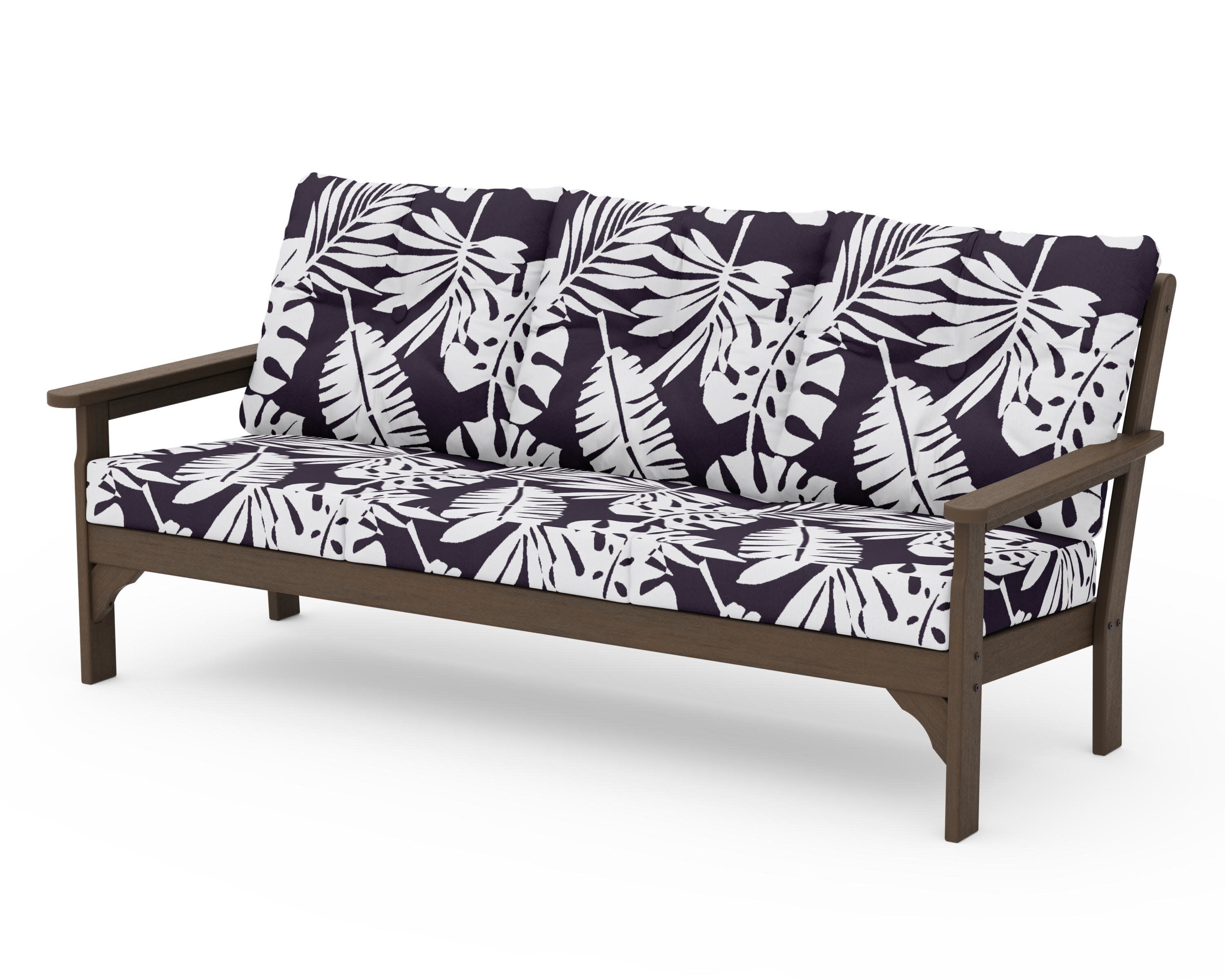 Vineyard Deep Seating Sofa in Kona / Leaf Navy