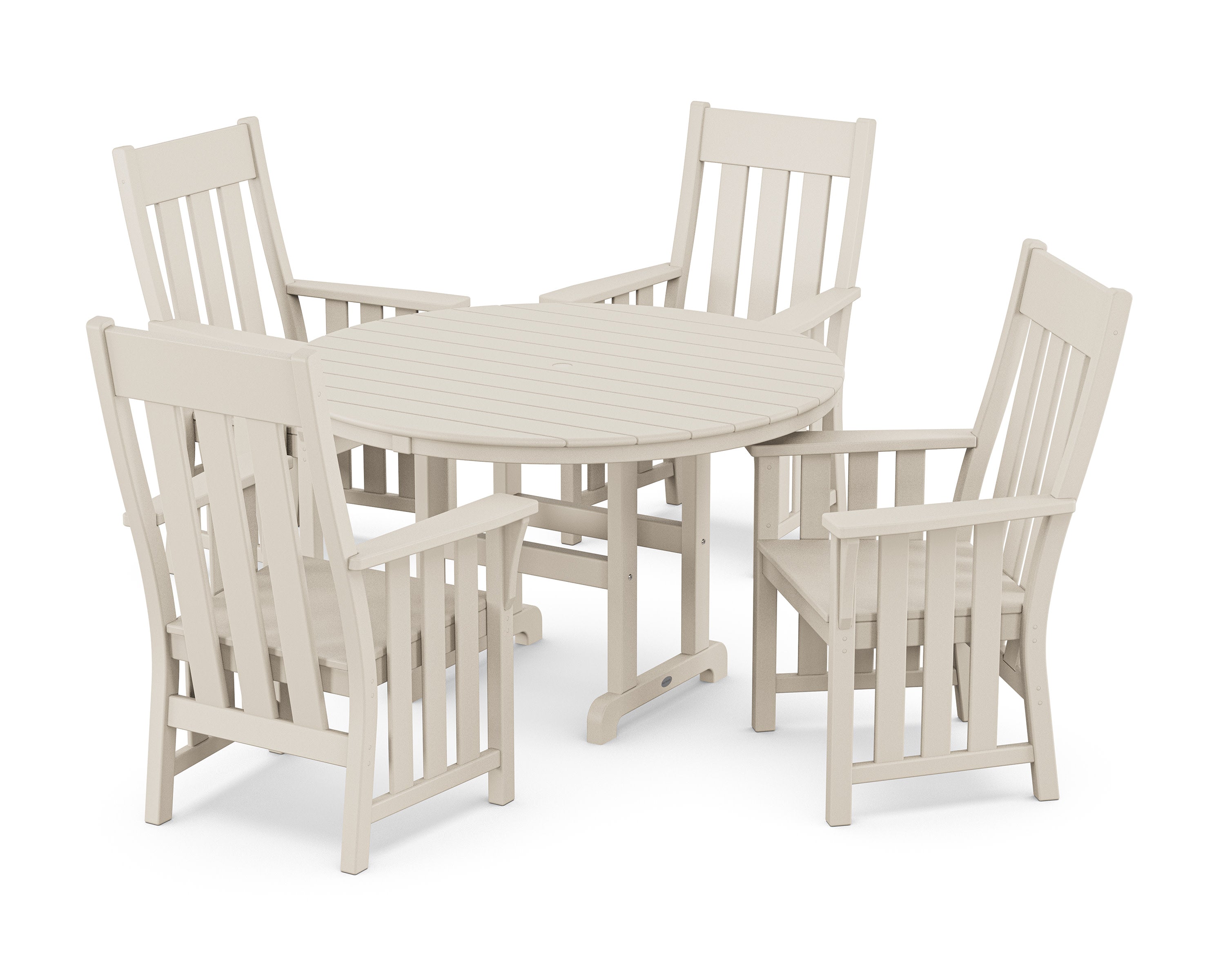 Acadia 5-Piece Round Farmhouse Dining Set in Sand