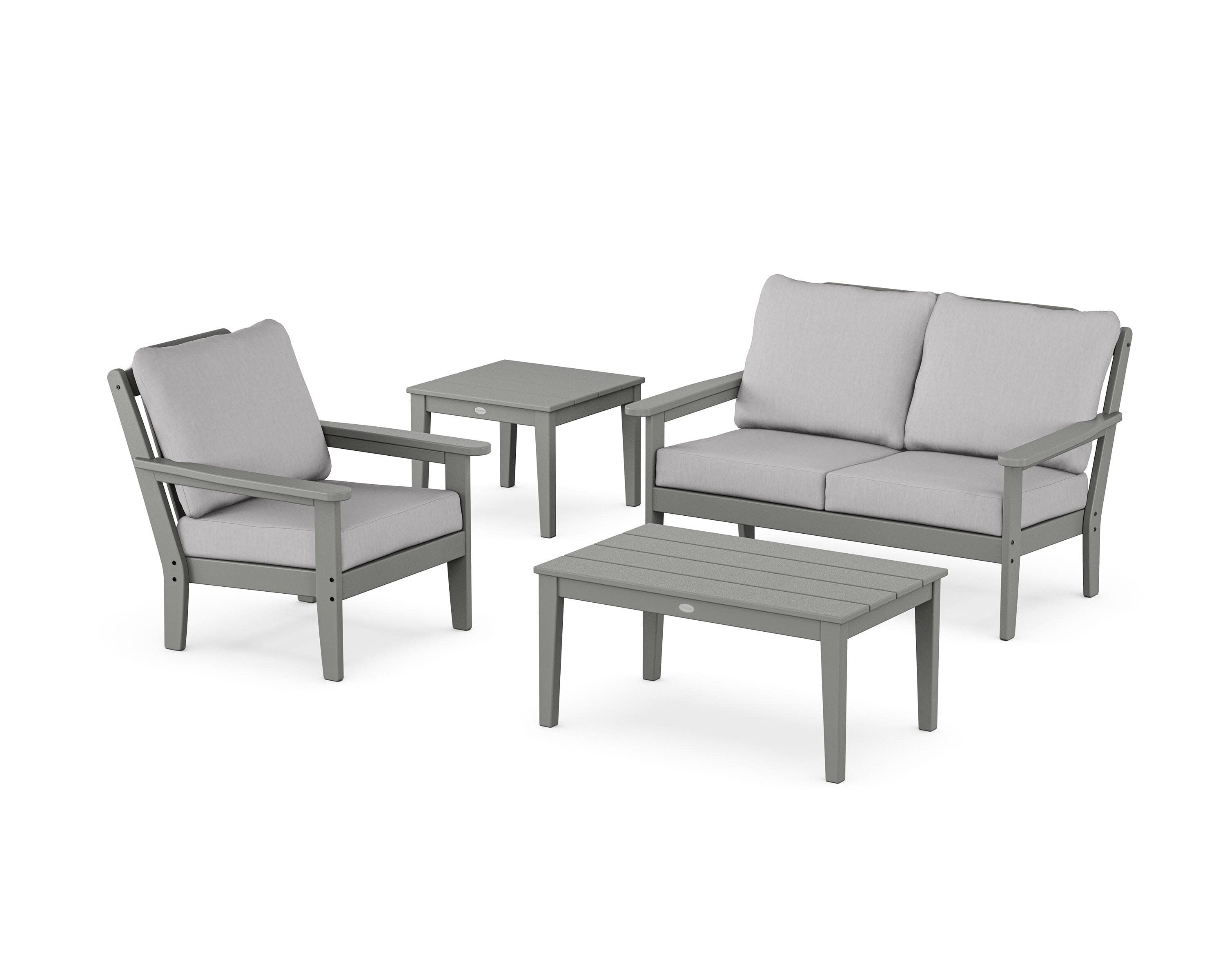 Wovendale 4-Piece Deep Seating Set in Slate Grey / Granite