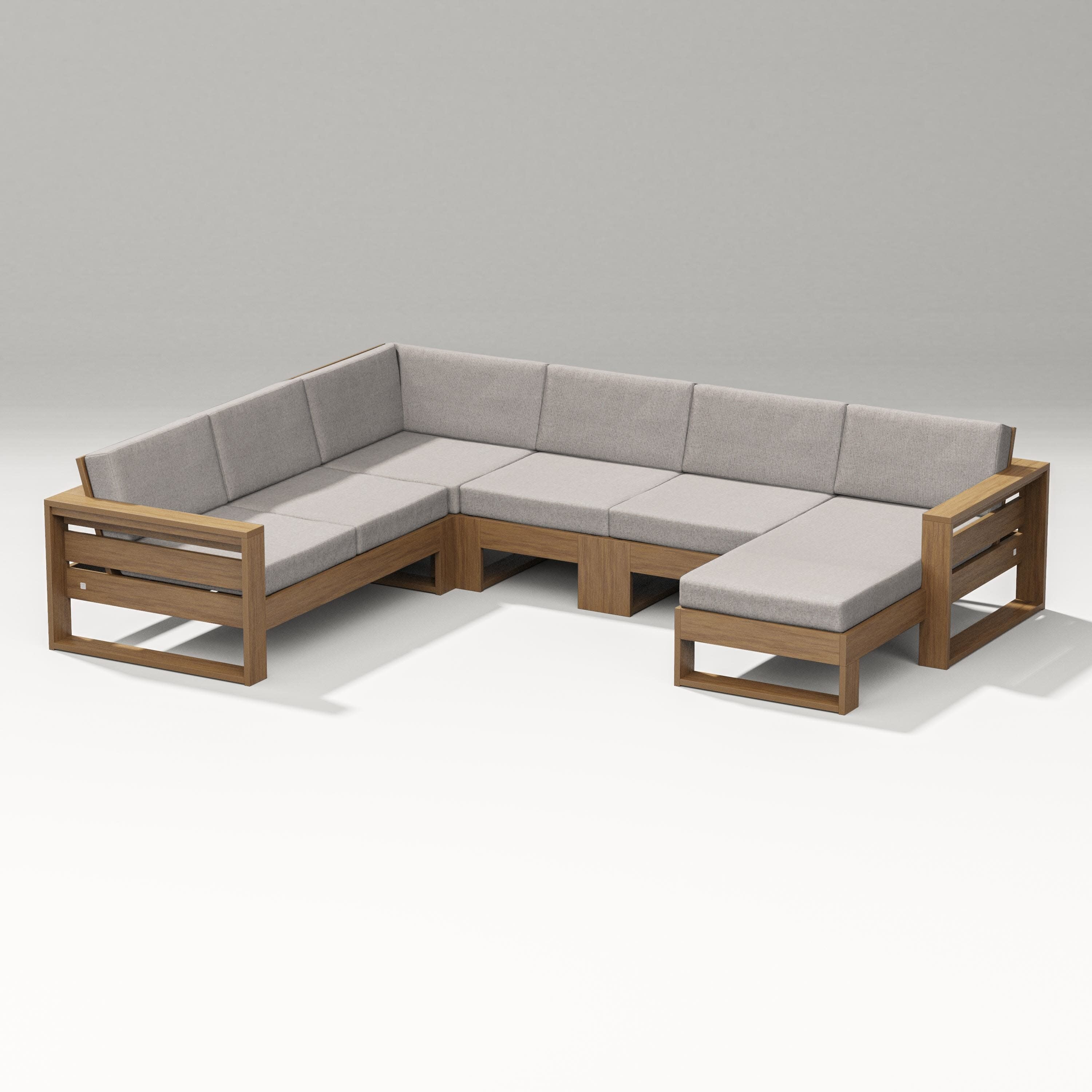 Latitude Corner Sectional with Right Chaise in Natural / Weathered Tweed