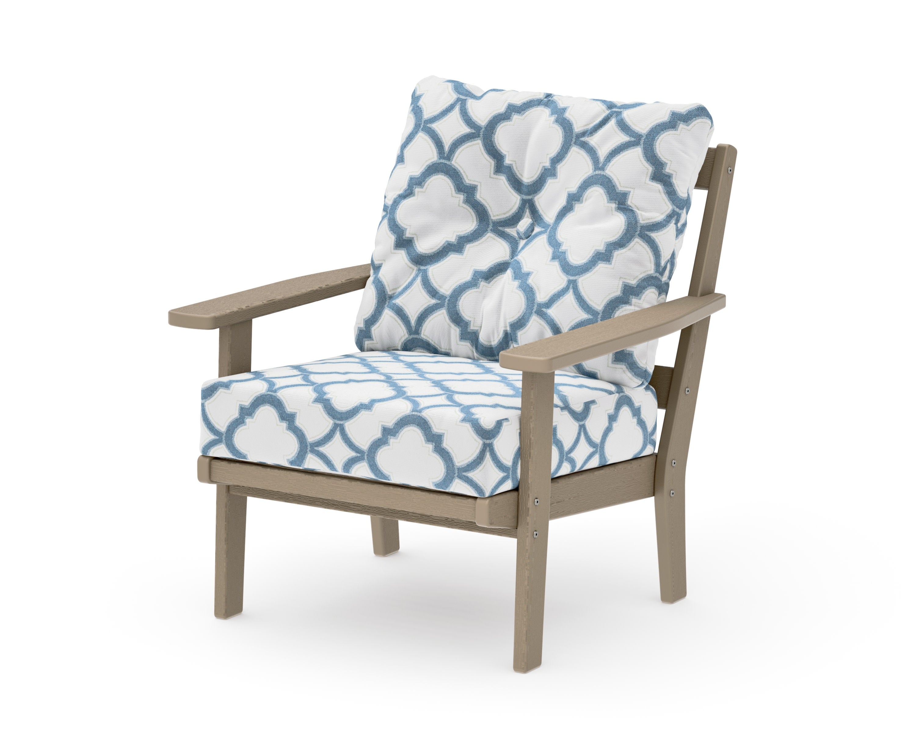 Prairie Deep Seating Chair in Vintage Sahara / Trellis Sky Blue