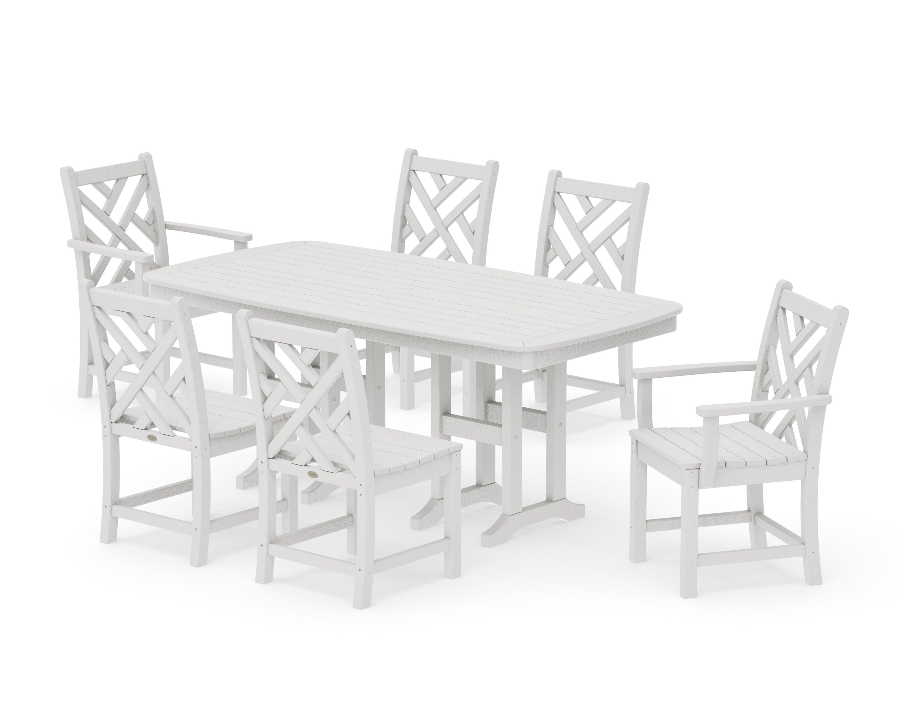 Chippendale 7-Piece Dining Set in Vintage White