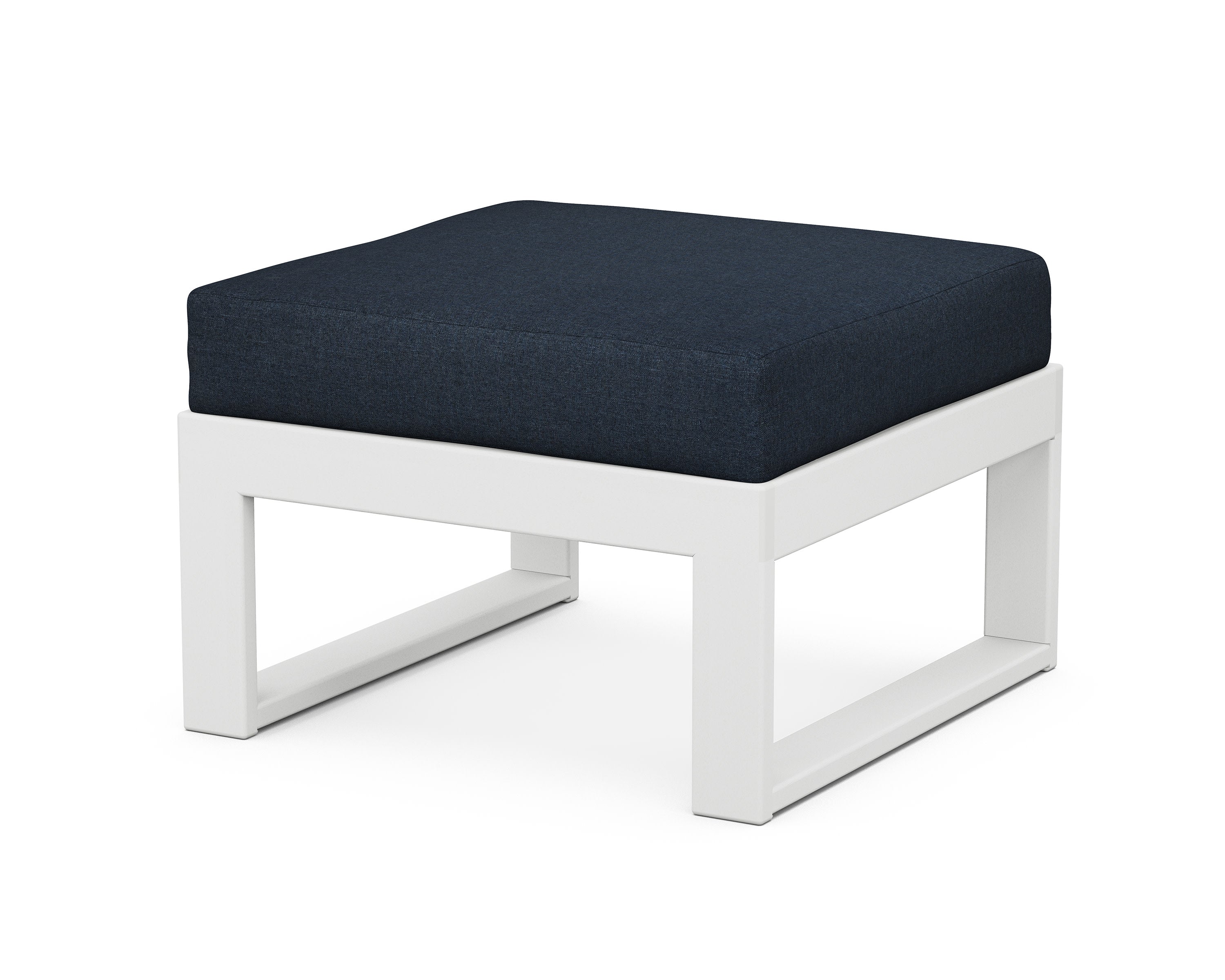 Modular Ottoman - Modern in White / Marine Indigo