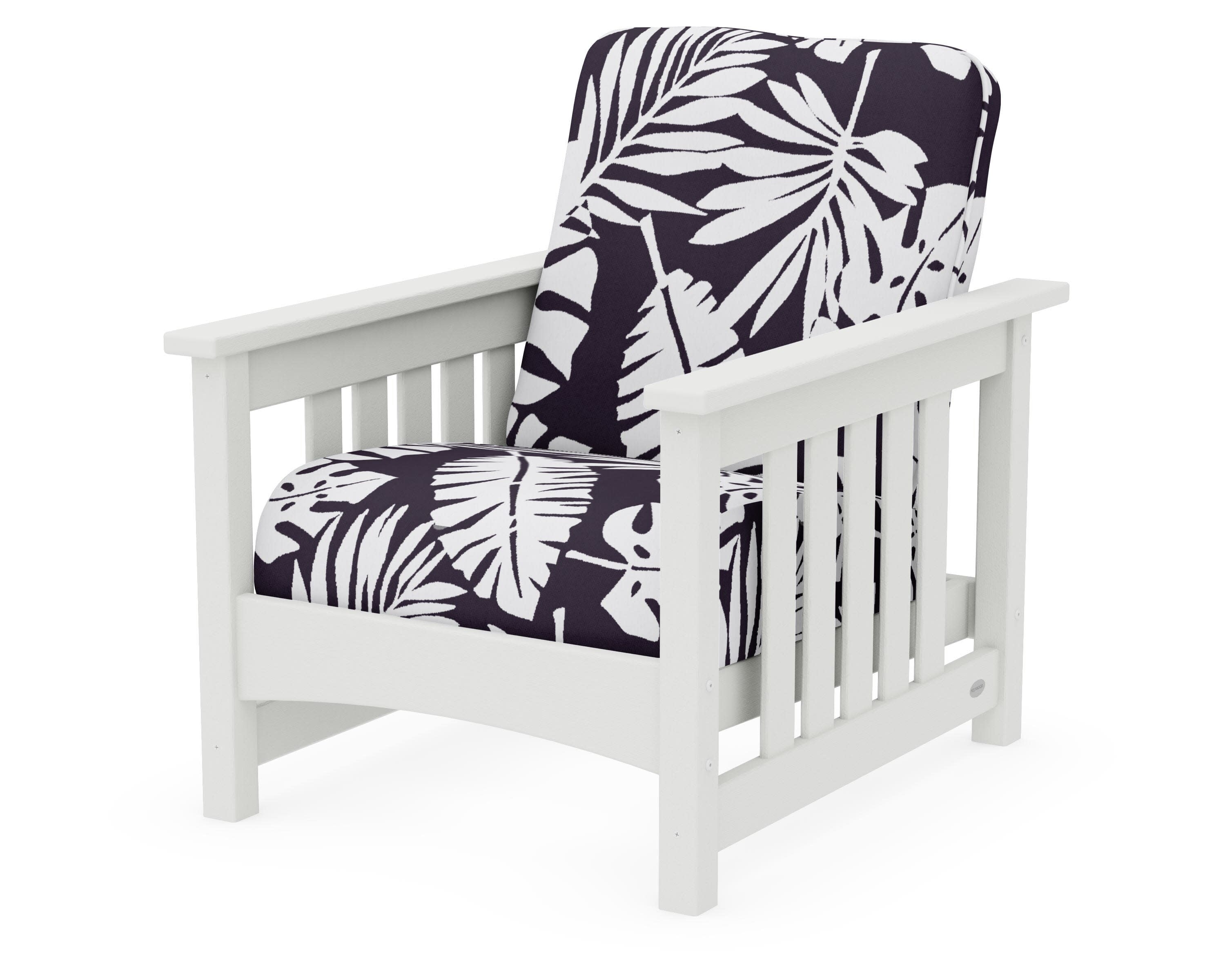 Club Mission Chair in Vintage White / Leaf Navy