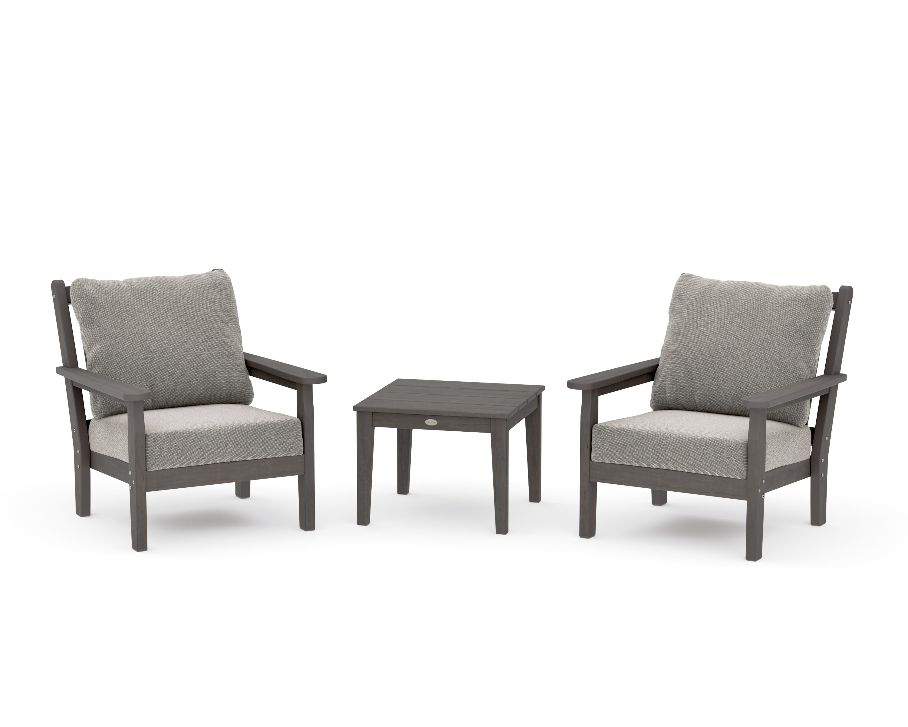 Chippendale 3-Piece Deep Seating Set in Driftwood / Weathered Tweed