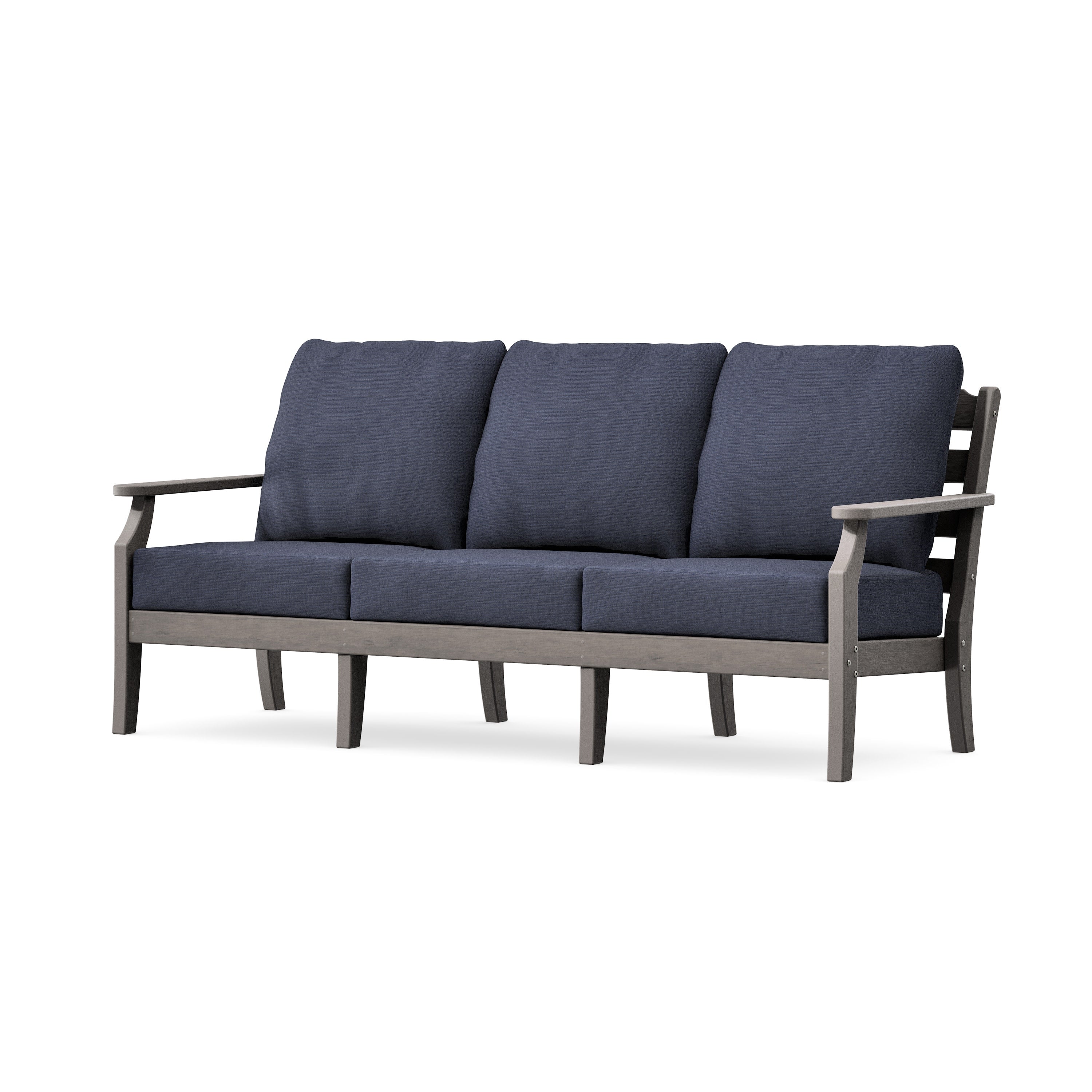 Savannah Deep Seating Sofa in Driftwood / Navy Linen