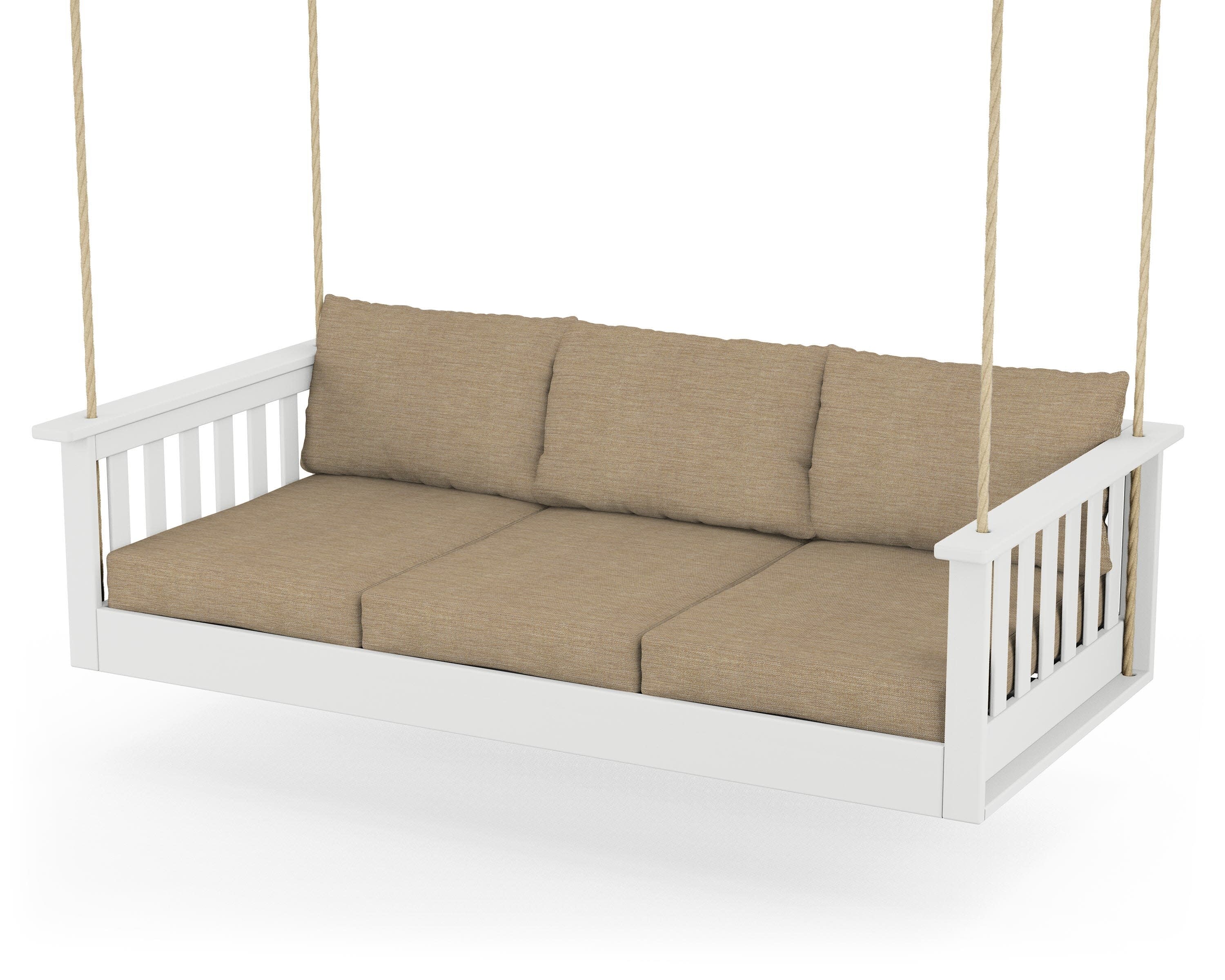 Vineyard Daybed Swing in White / Charmer Desert