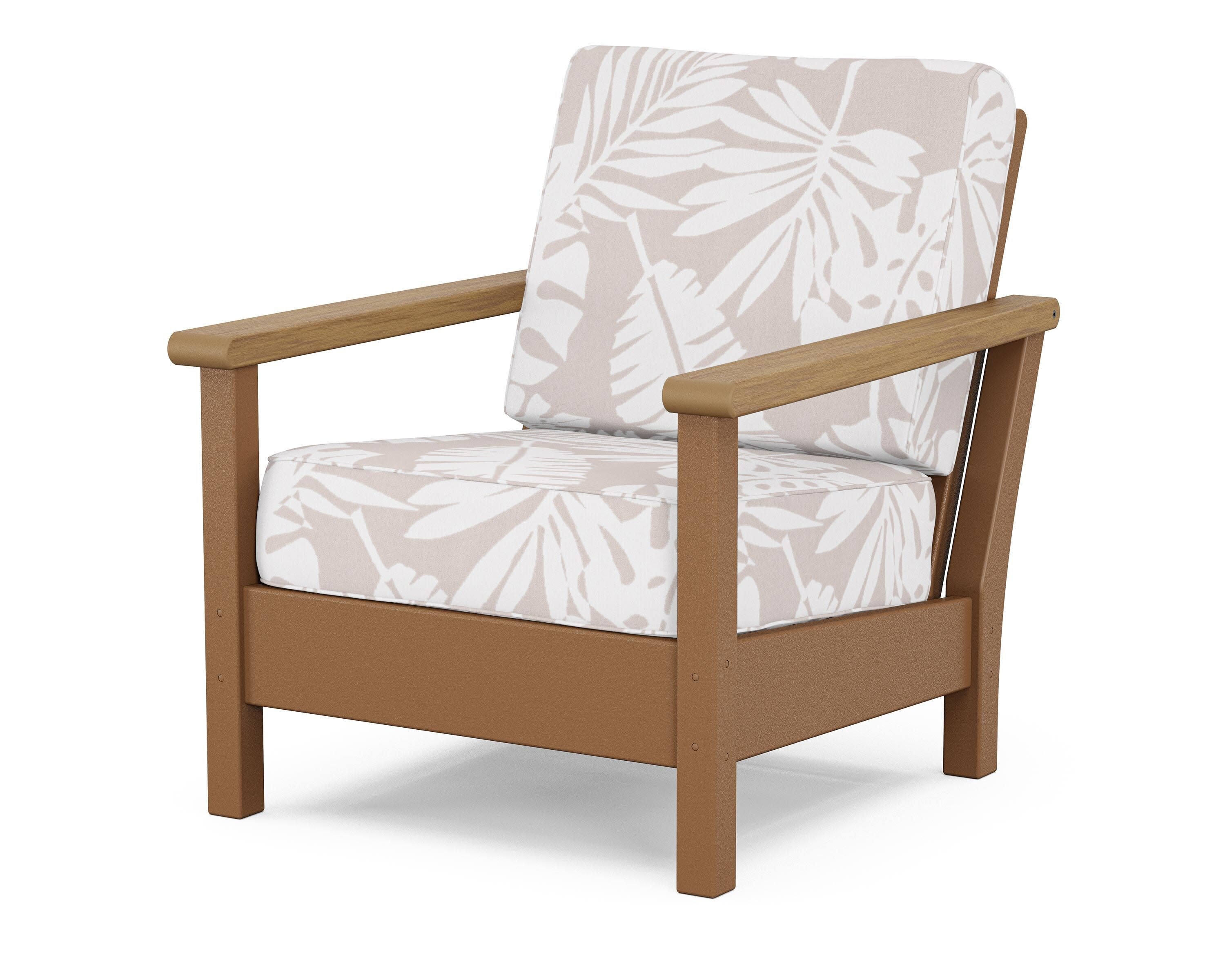 Harbour Deep Seating Chair in Teak / Natural / Leaf Dune Burlap