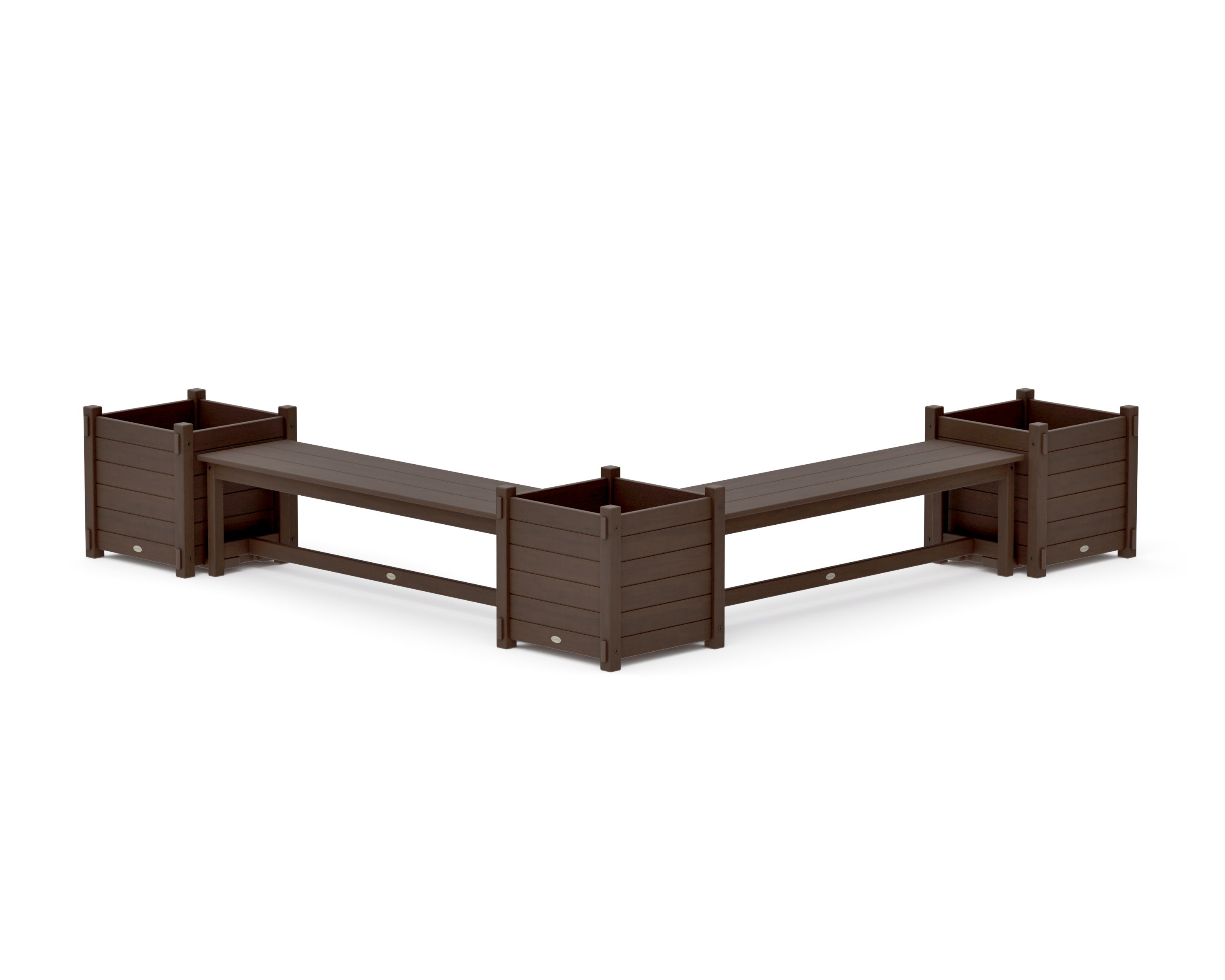 60" Nautical L- Shaped Planter Bench Corner Set - Large in Kona